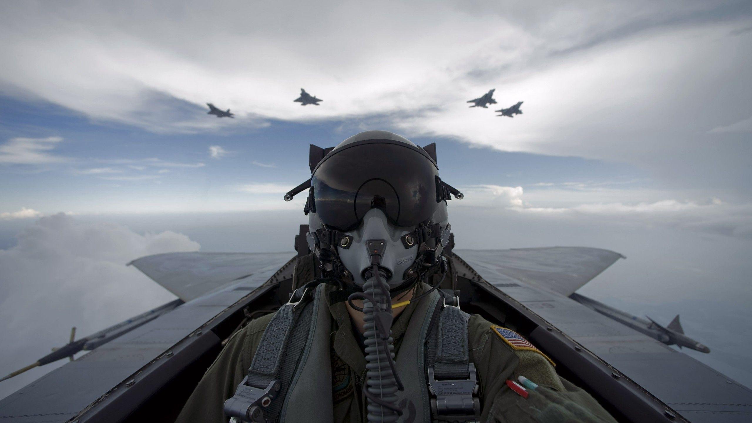 2560x1440 Aircraft army military pilot self shot wallpaperx1440