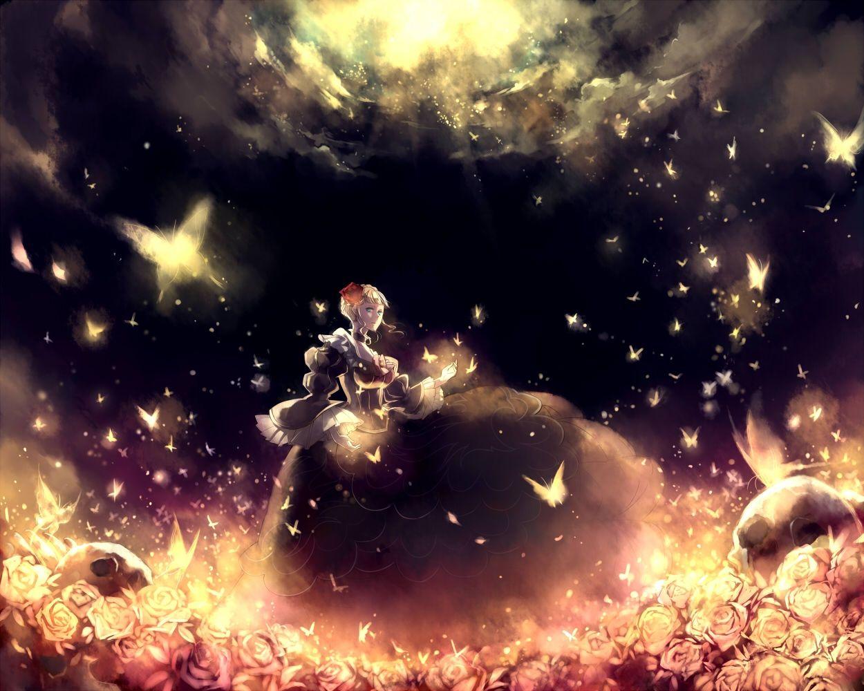 1250x1000 umineko no naku koro ni glowing beatrice 1250x1000 wallpaper
