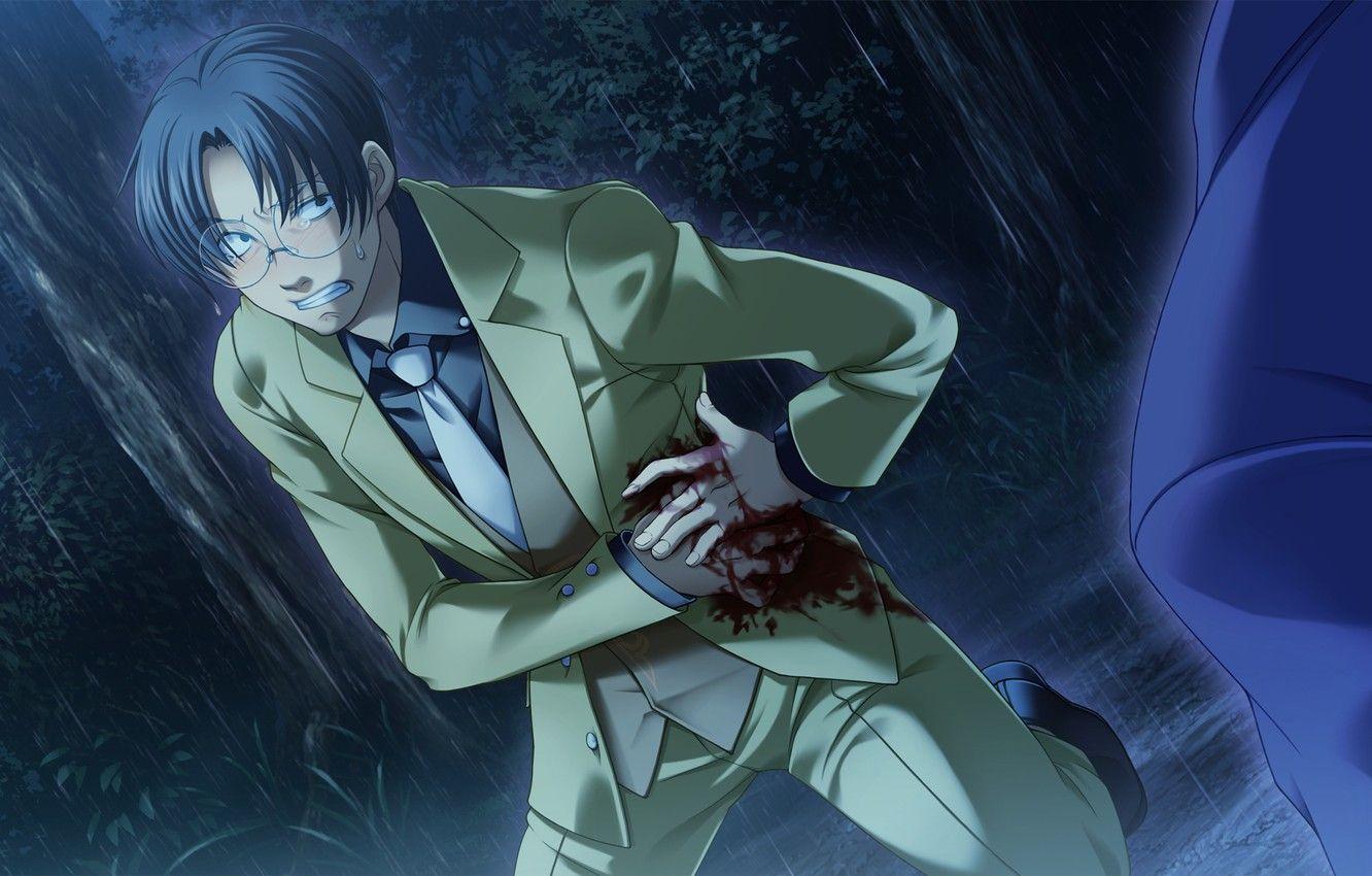 1332x850 Wallpaper hopelessness, fear, tears, pain, the shower, blood, wounded, Umineko no Naku Koro ni, despair, George Ushiromiya image for desktop, section сёнэн