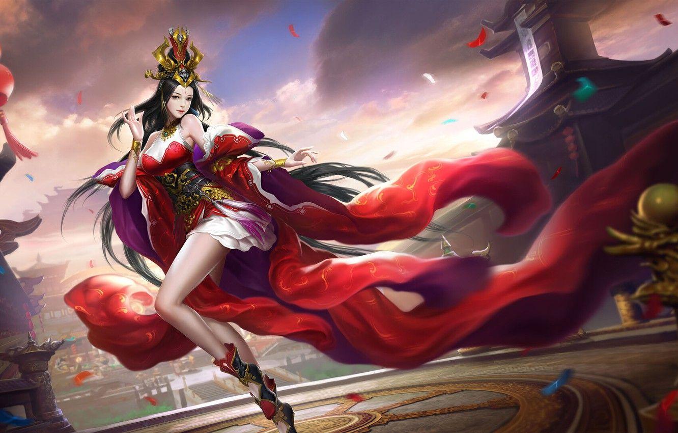 1332x850 Wallpaper China, Girl, Fantasy, Art, Asian, Style, Illustration, Asia, Chinese, Dress, Figure, M Z image for desktop, section фантастика