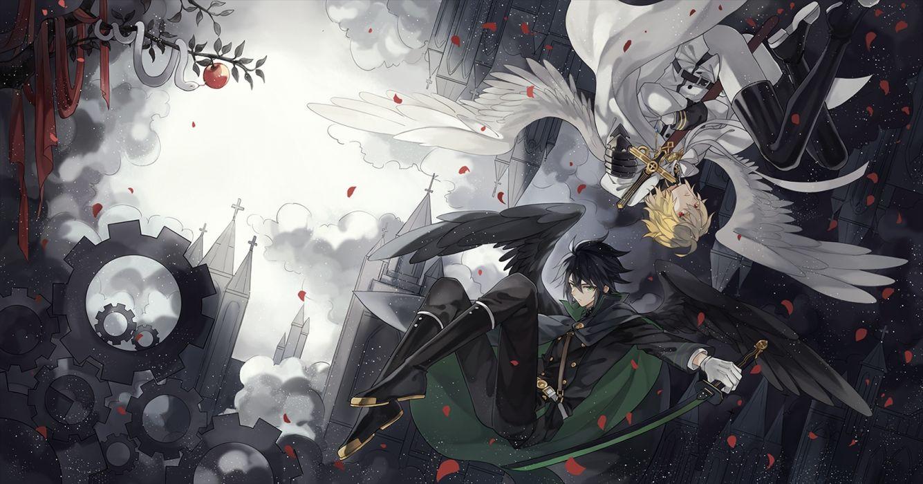 1335x700 Owari No Seraph Mikaela Hyakuya Yuuchirou Hyakuya Anime Boys Wings anime series character original wallpaperx900