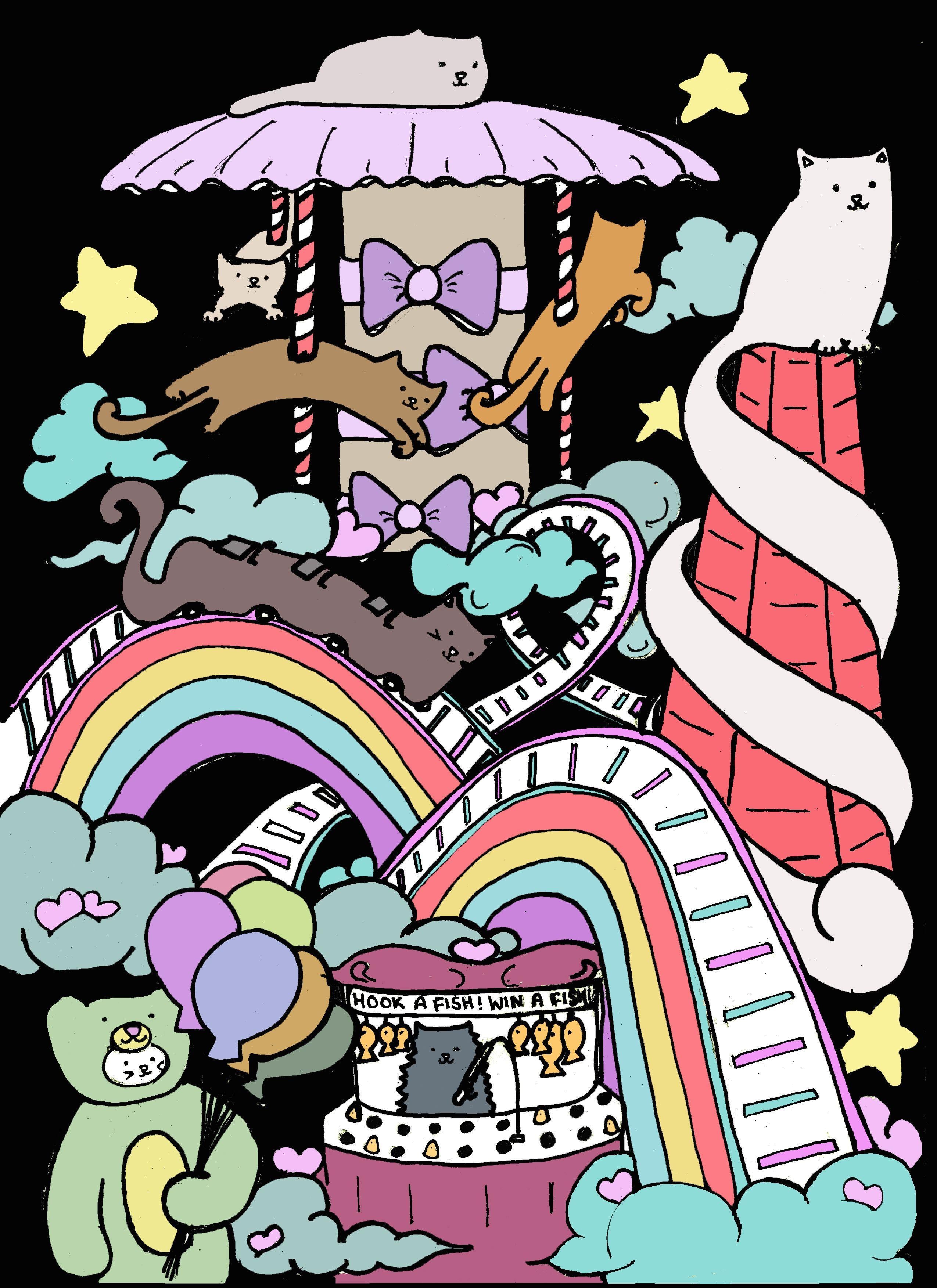 2550x3507 Kawaii image Cat Land by Cherry Cats HD wallpaper and background