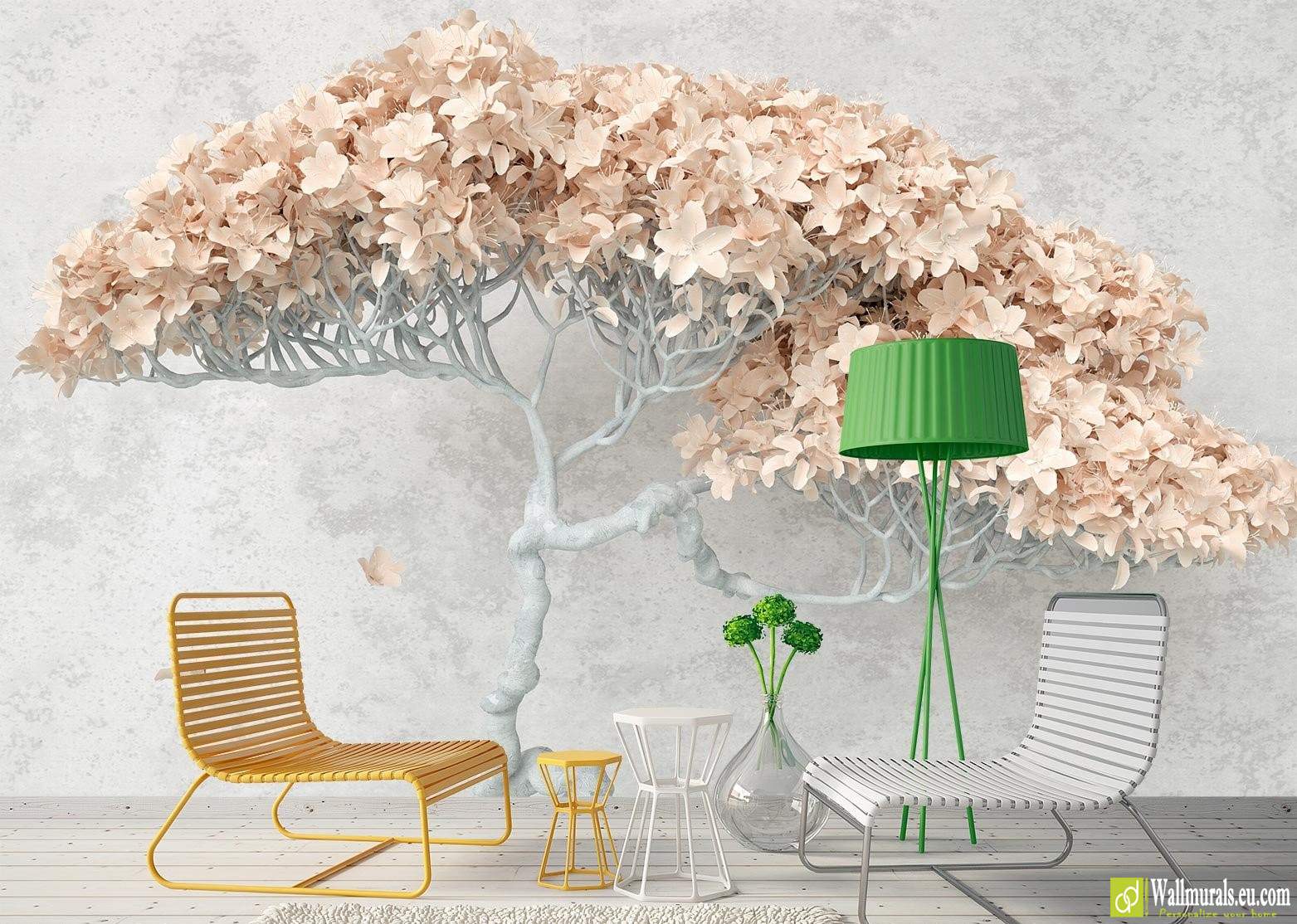 1563x1114 Single tree with 3D effec. Wall Mural made to order in the Europe.