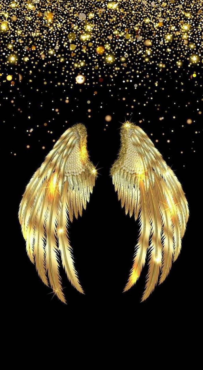 701x1280 Gold Angel Wings wallpaper