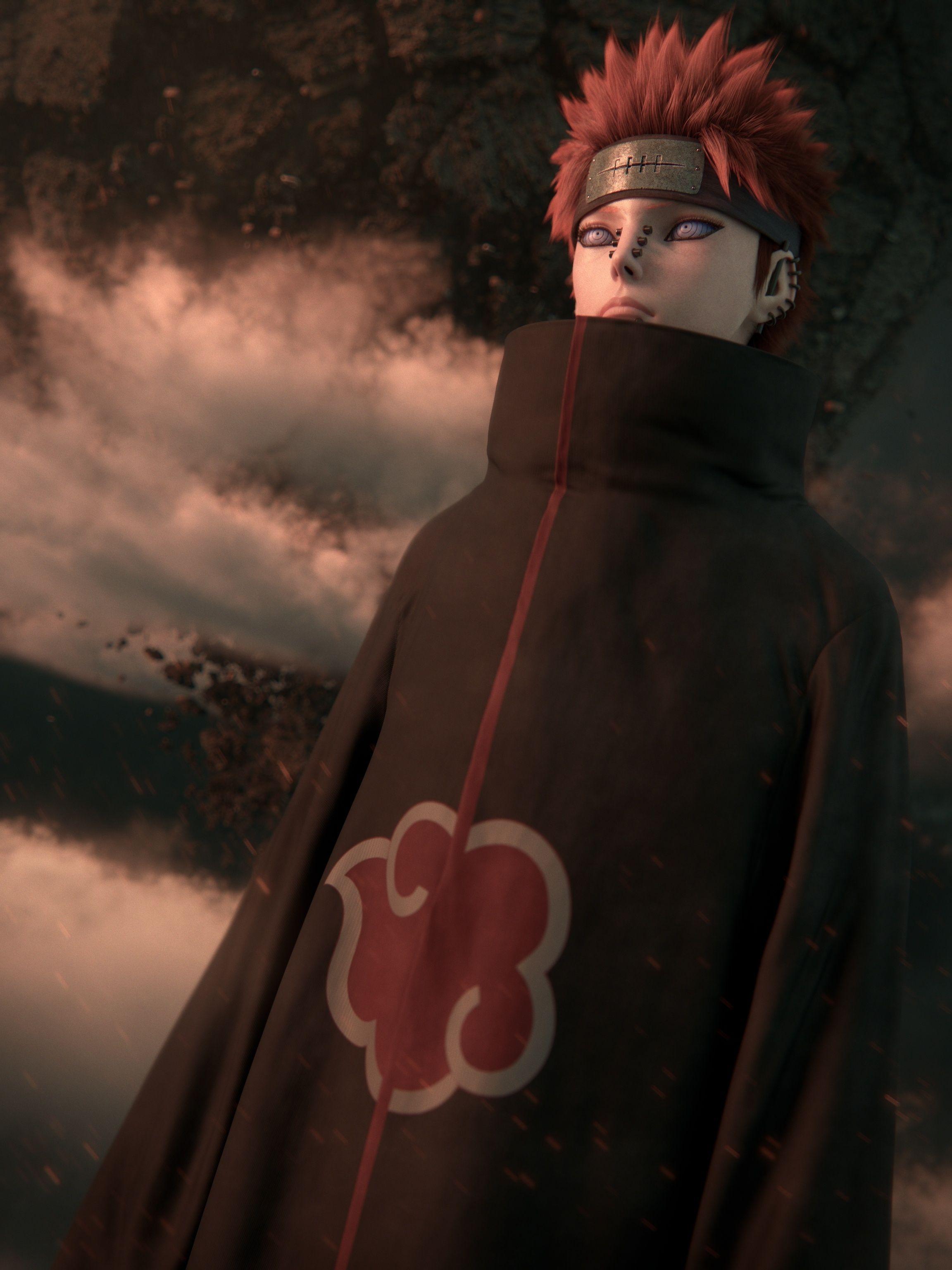 2304x3072 cgi naruto shippuden akatsuki realistic pein 2304x3072 wallpaper