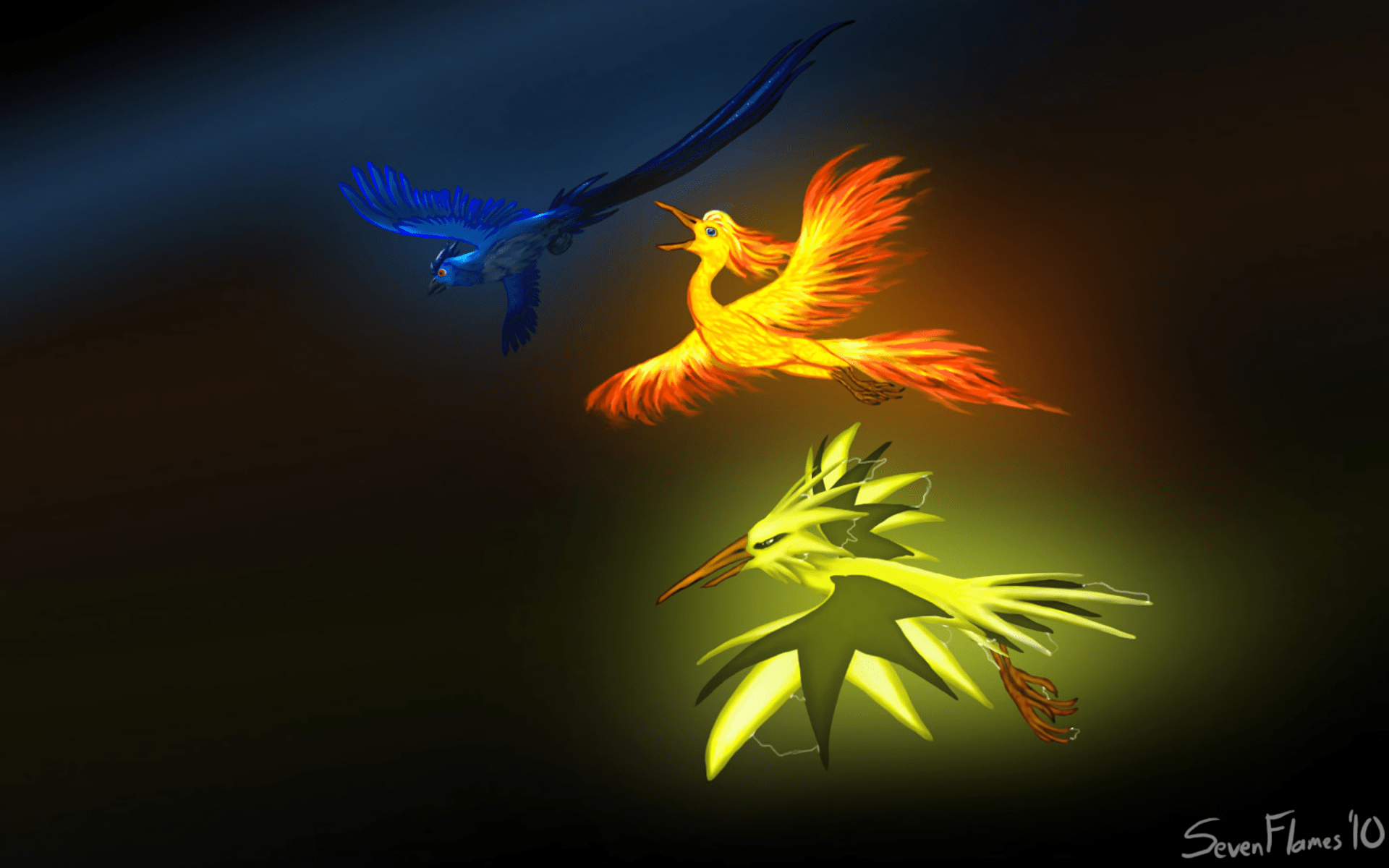 1920x1200 Articuno Pokemon Zapdos Pokemon Moltres Pokemon Wallpaper:1920x1200