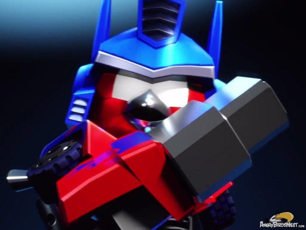 1024x768 Angry Birds Transformers: Red Bird as Optimus Prime Doing the Robot