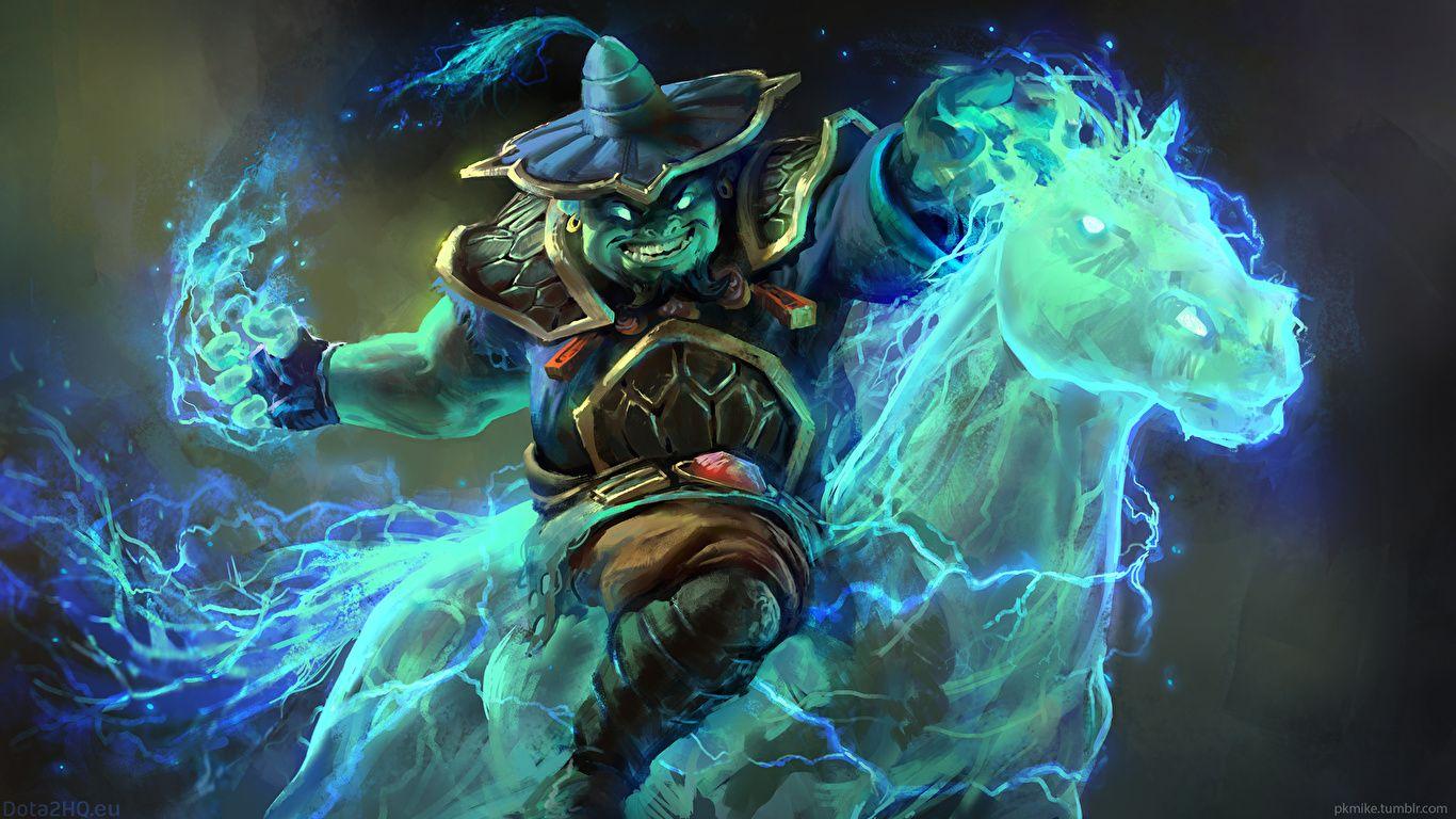 1366x768 image DOTA 2 Storm Spirit Magic Horses monster custom set 1366x768