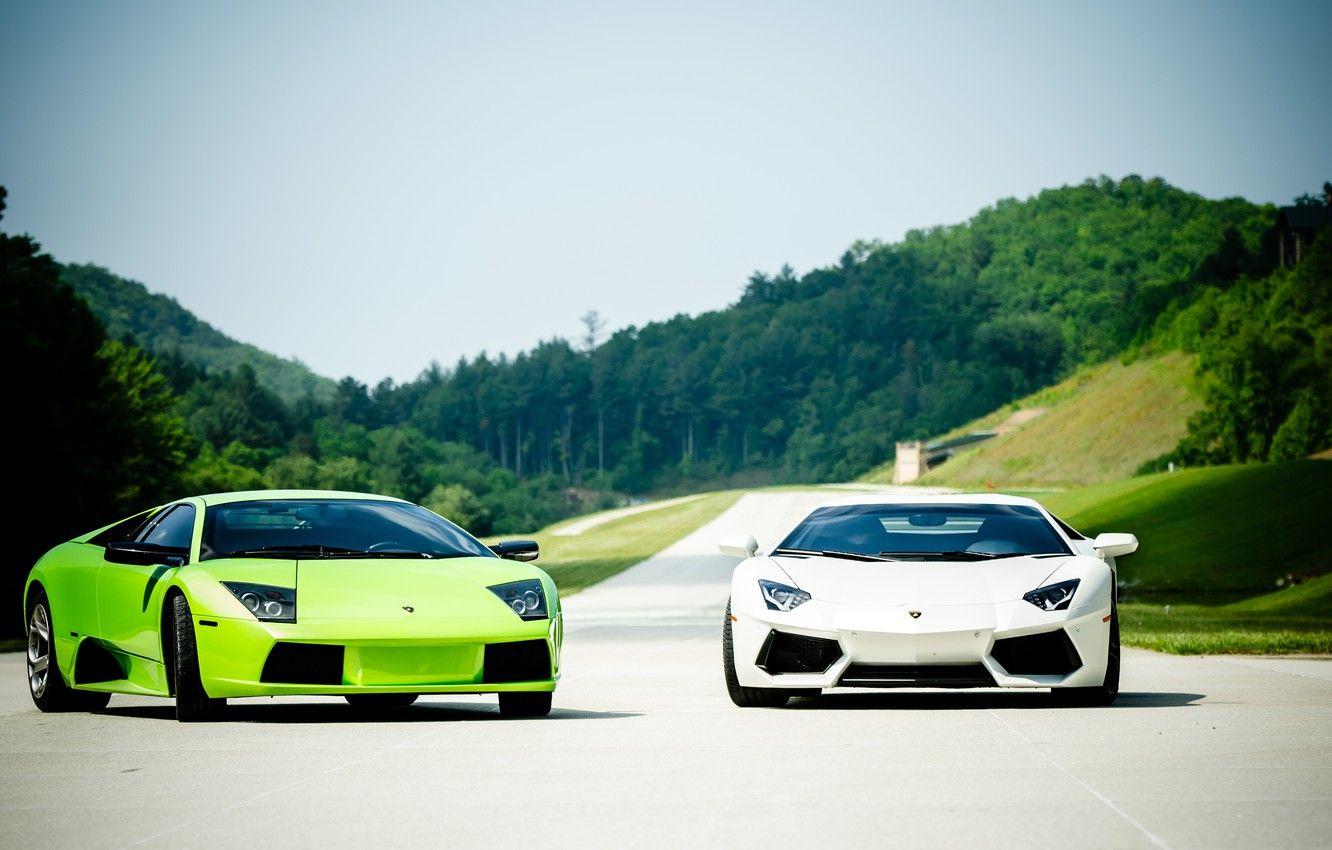 1332x850 Wallpaper road, white, green, green, white, lamborghini, front view, murcielago, lp aventador, lp700- Lamborghini, aventador, Murcielago image for desktop, section lamborghini