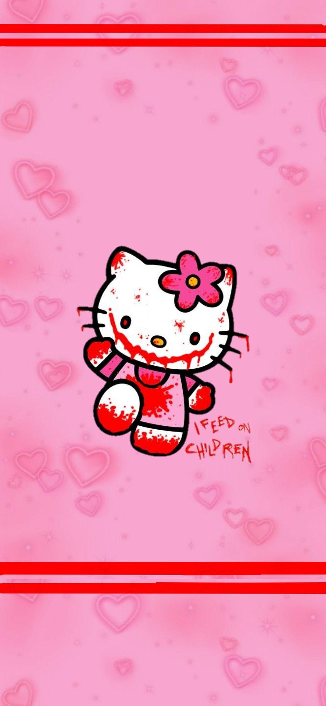 1080x2340 Halloween Hello Kitty phone wallpaper