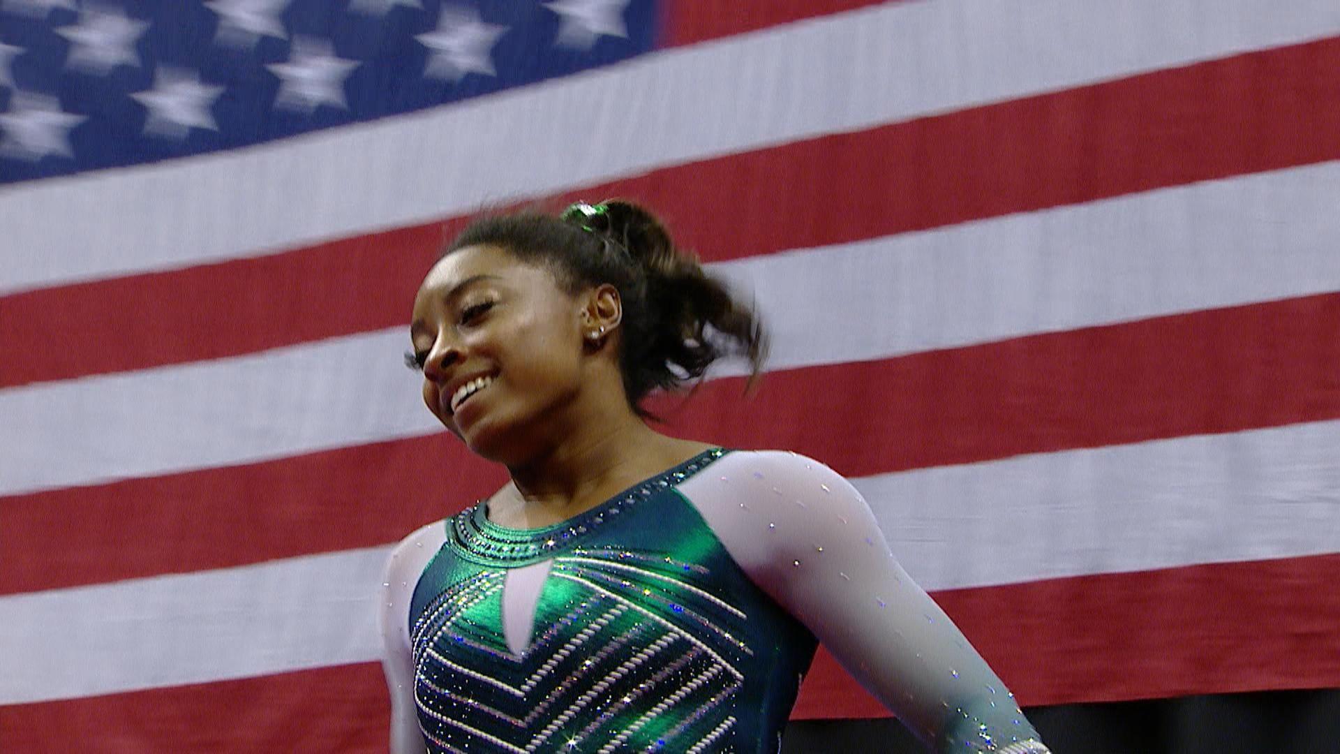 1920x1080 Simone Biles makes historic beam dismount at U.S. Gymnastics Championships