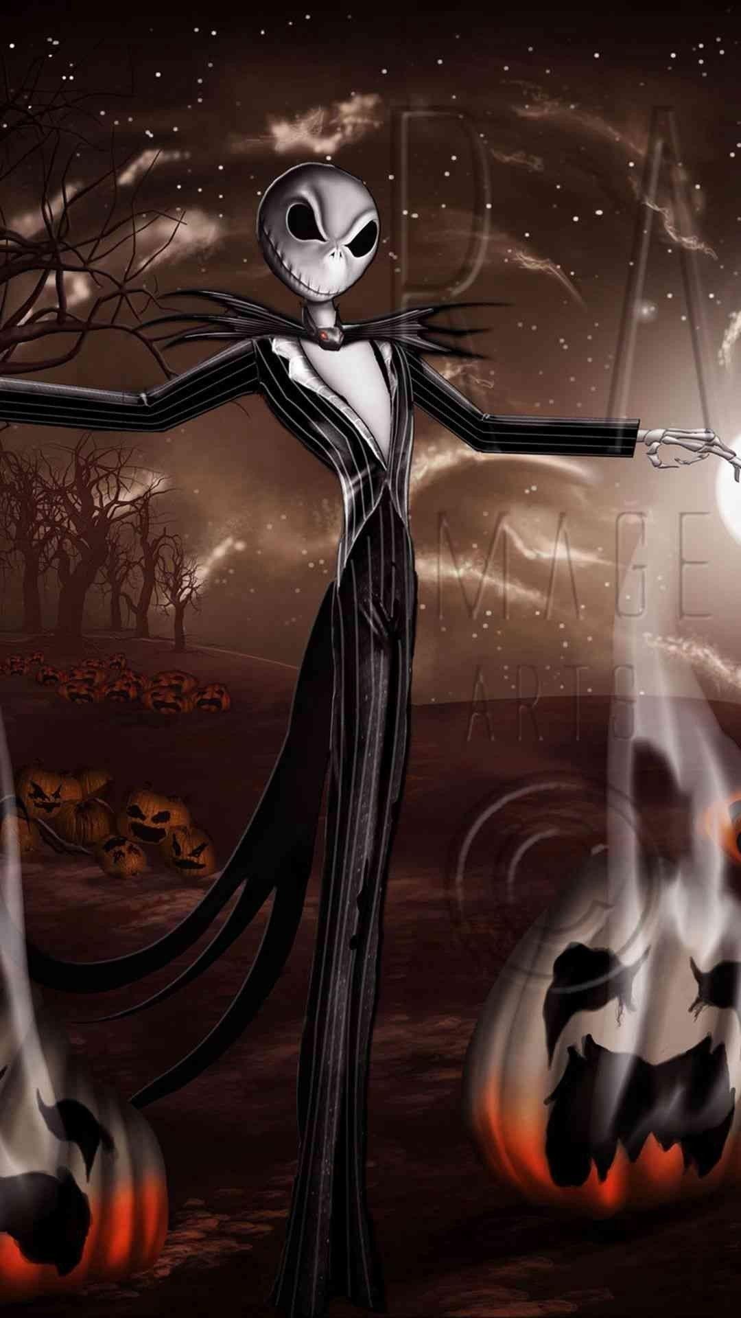 1080x1920 1080x Crazy Jack Skellington Pumpkin 2014 Halloween Before Christmas Wallpaper Jack Skellington