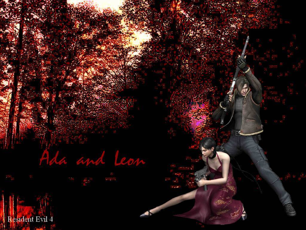 1024x768 RE4 Leon & Ada evil 4 Wallpaper