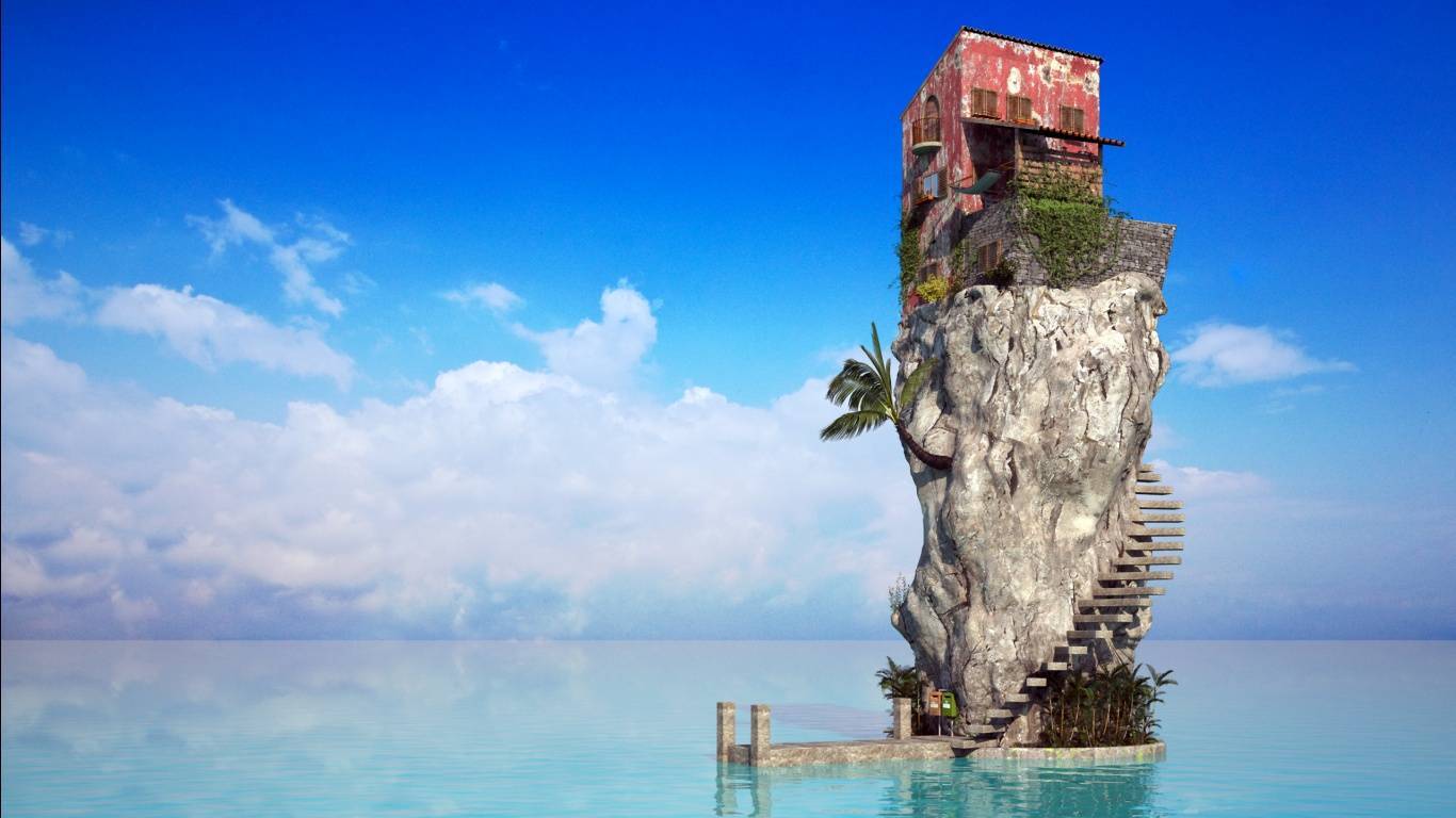 1366x768 Sea House Amazing Nature Wallpaper Free Download Of Sea Wallpaper