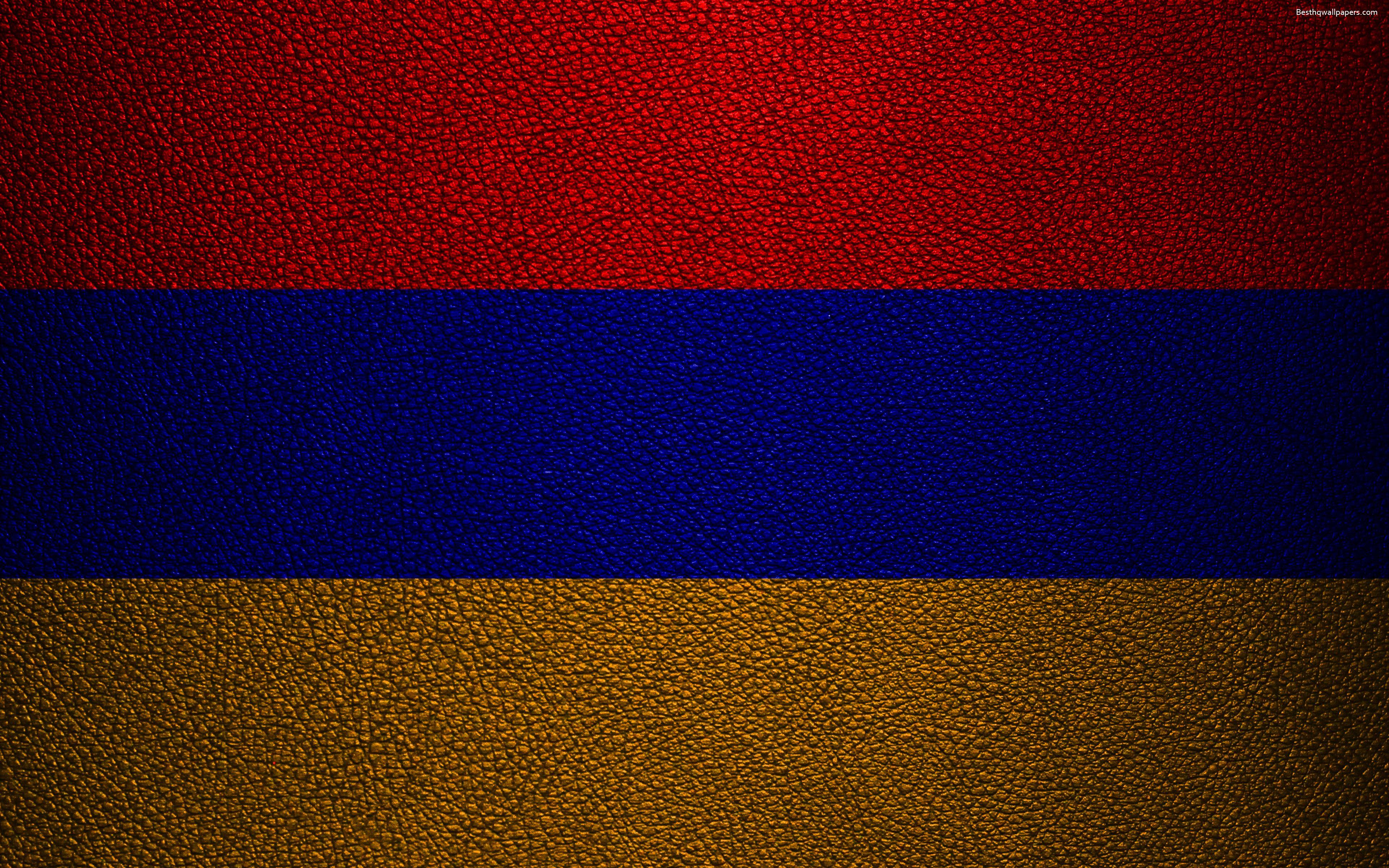 3840x2400 Download wallpaper Flag of Armenia, 4к, leather texture, Armenian flag, Asia, world flags, Armenia for desktop with resolution 3840x2400. High Quality HD picture wallpaper
