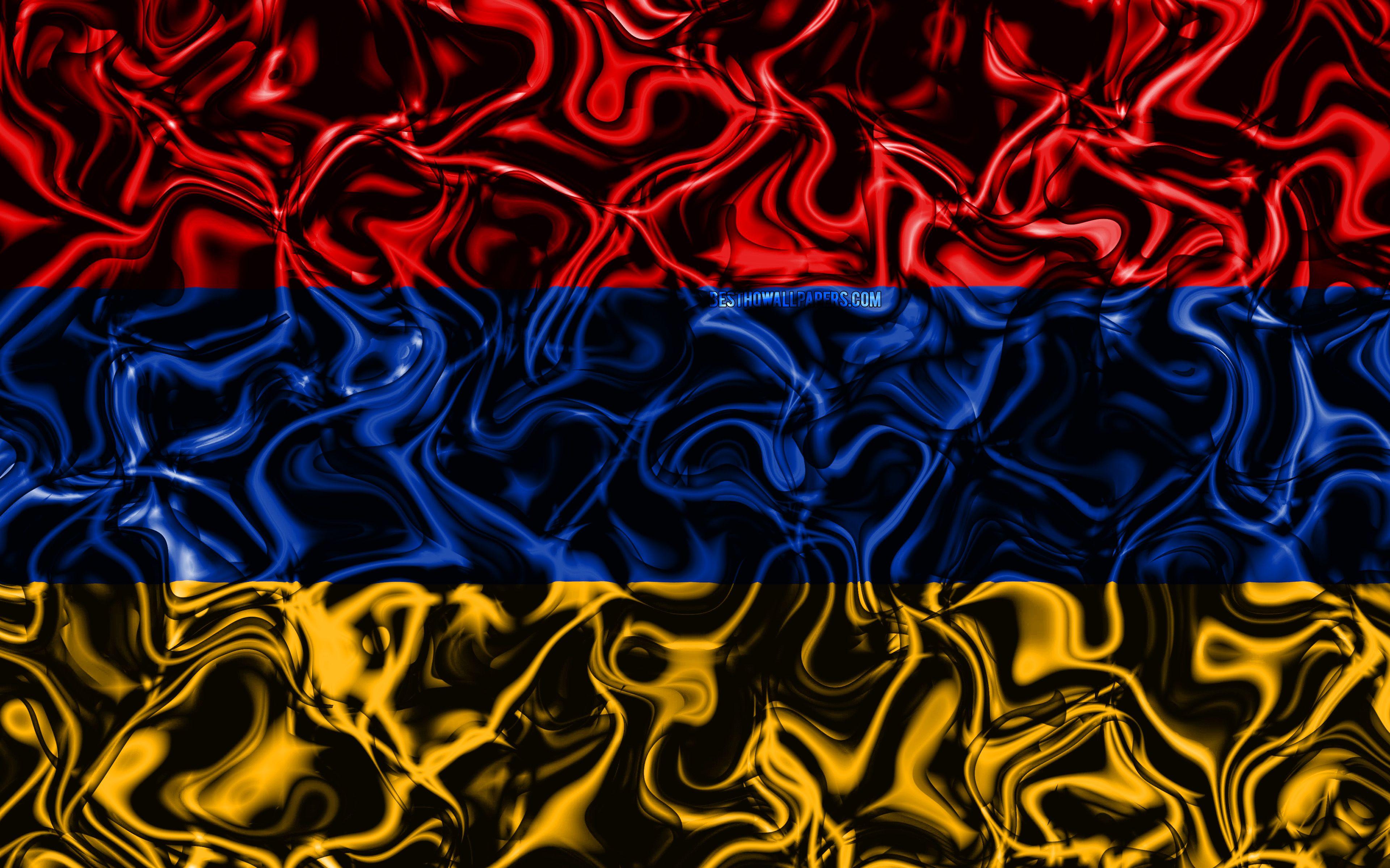 3840x2400 Download wallpaper 4k, Flag of Armenia, abstract smoke, Asia, national symbols, Armenian flag, 3D art, Armenia 3D flag, creative, Asian countries, Armenia for desktop with resolution 3840x2400. High Quality HD picture wallpaper