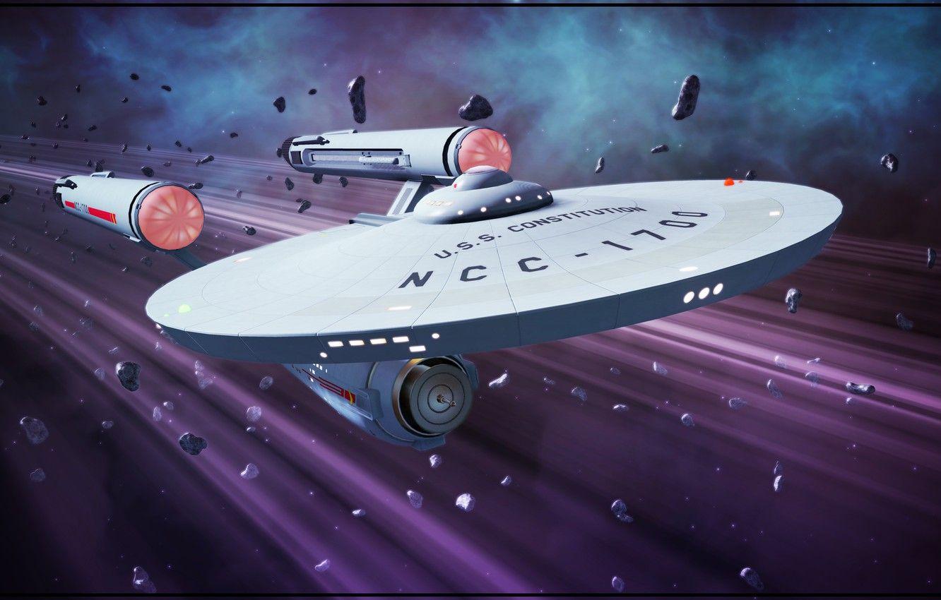 1332x850 Wallpaper Space, Ship, Art, Star Trek, Fan Art, Star trek, Starship, by Kurumi Morishita, NCC Startrek, U.S.S. Constitution, Kurumi Morishita, Star Trek Online image for desktop, section игры