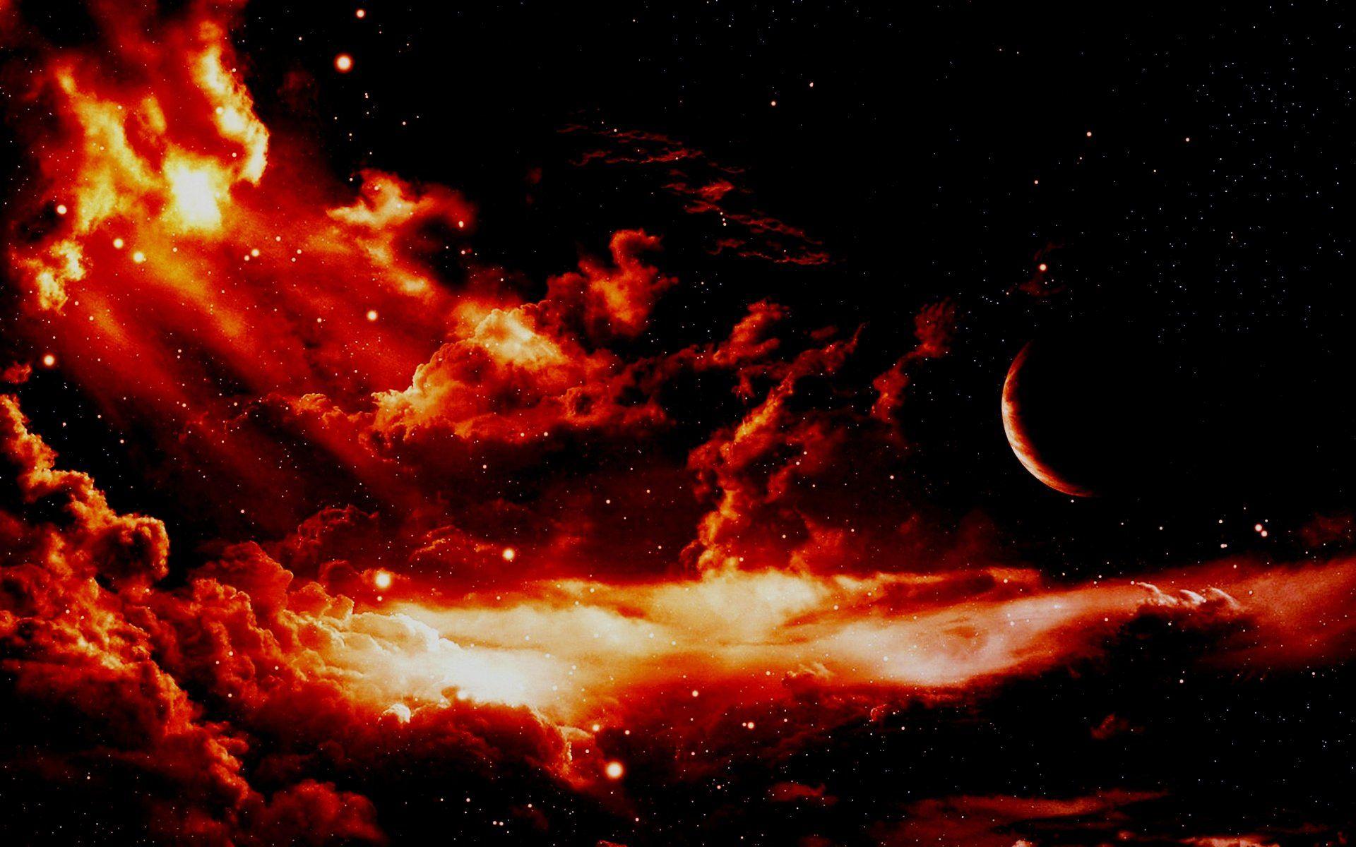 1920x1200 Red moon wallpaper
