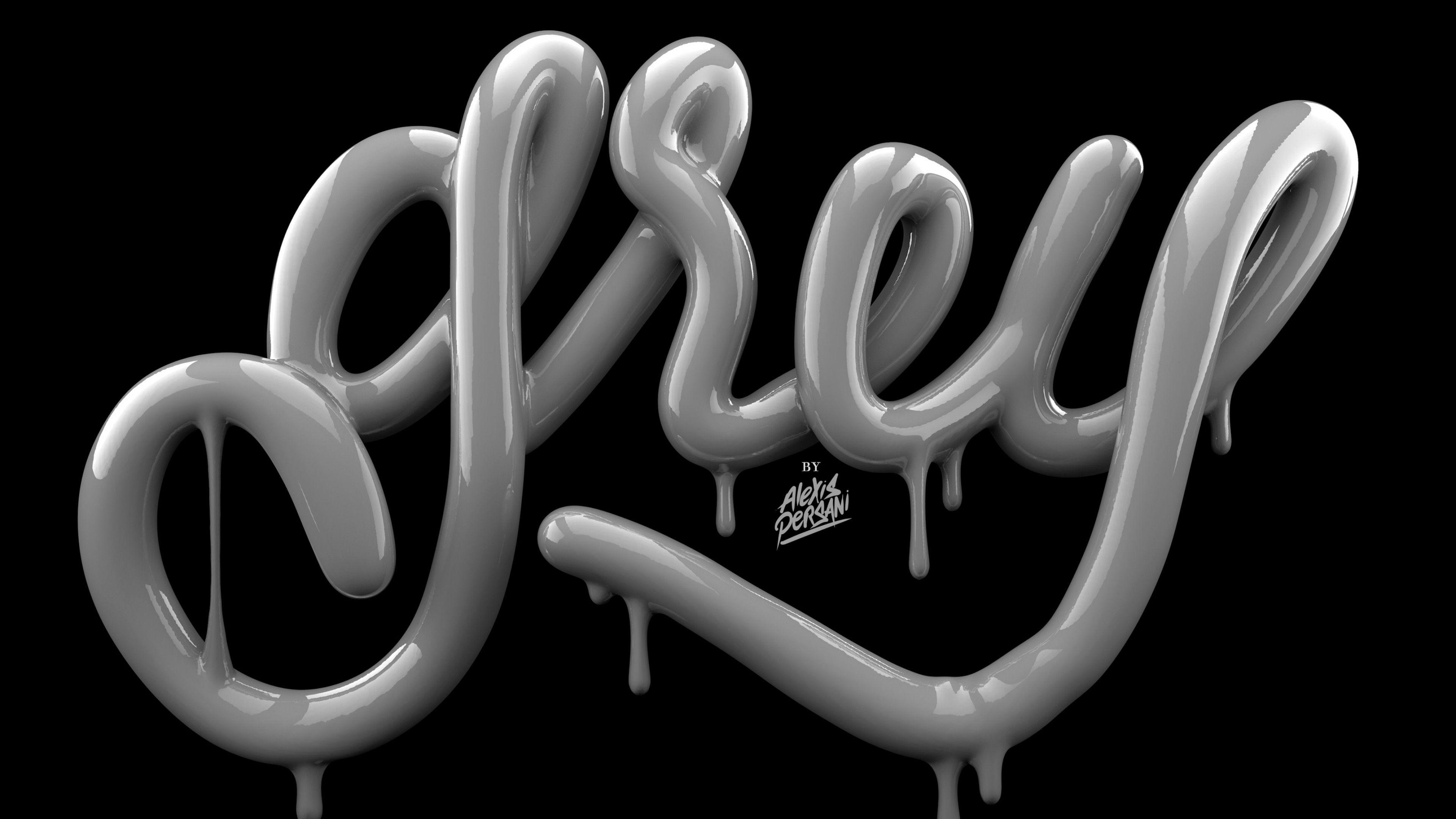 3840x2160 Wallpaper abstract, 5k, 4k wallpaper, font, typography, grey, shape, 3D, Abstract