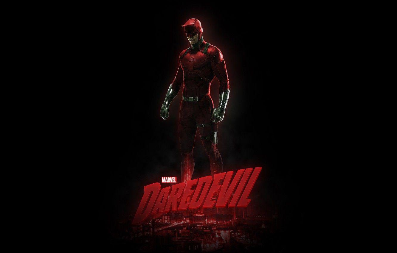 1332x850 Wallpaper fiction, the inscription, costume, the series, black background, poster, Marvel, comic, Daredevil, Daredevil, TV Series image for desktop, section фильмы