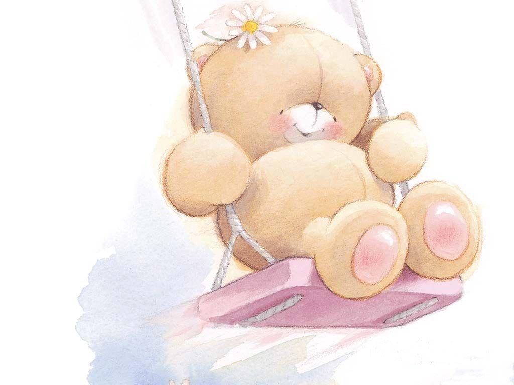 1024x768 Animasi Cute Anime Bear Desktop HD Wallpaper