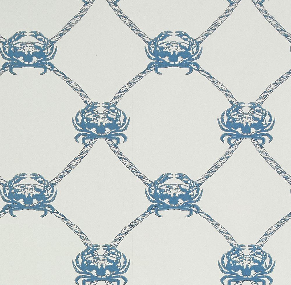 1000x979 Crab by Barneby Gates Blue : Wallpaper Direct. Blue wallpaper, Marine blue, Blue powder rooms