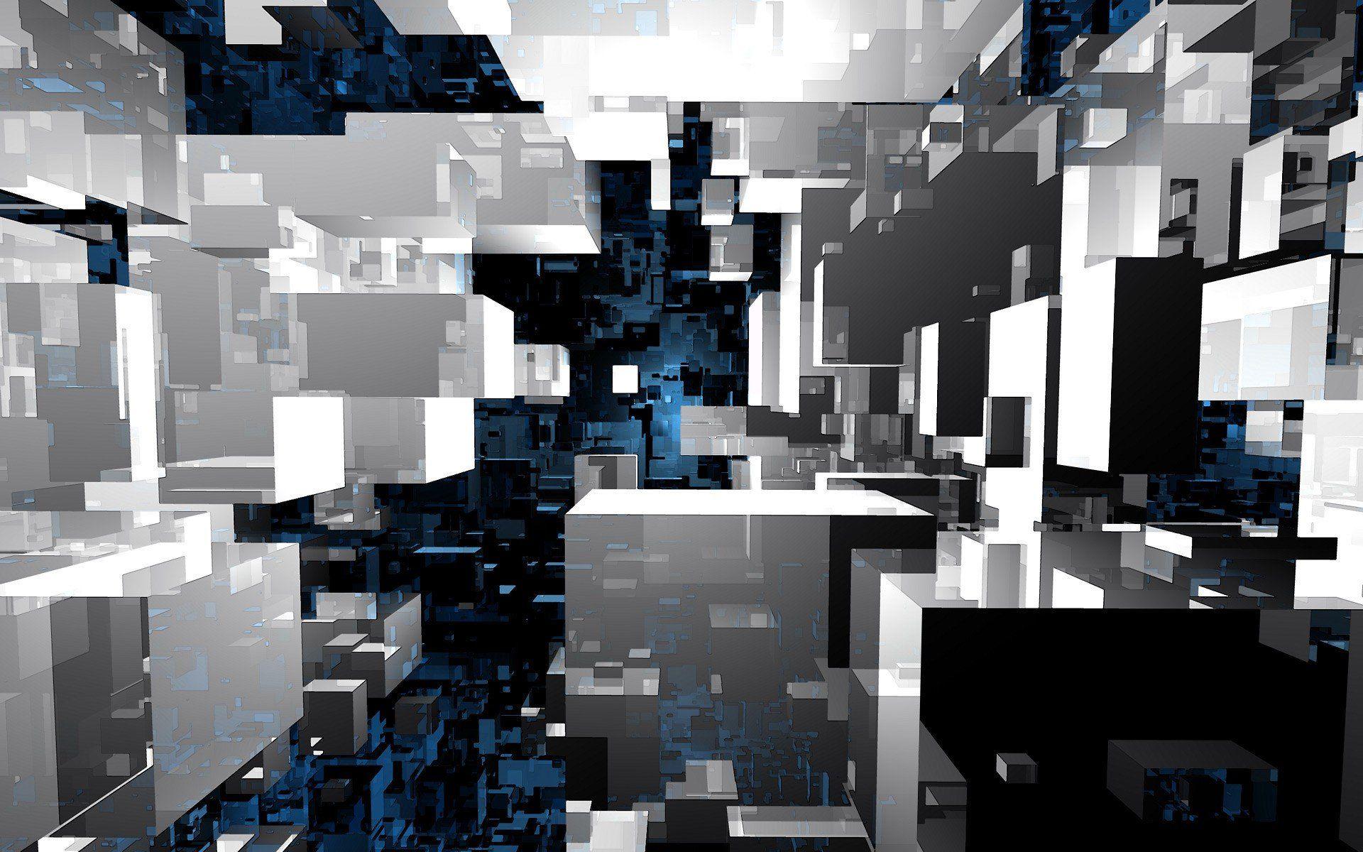 1920x1200 Abstract blue black pattern white infinity cube wallpaperx1200. World wallpaper, Wallpaper, Cube image