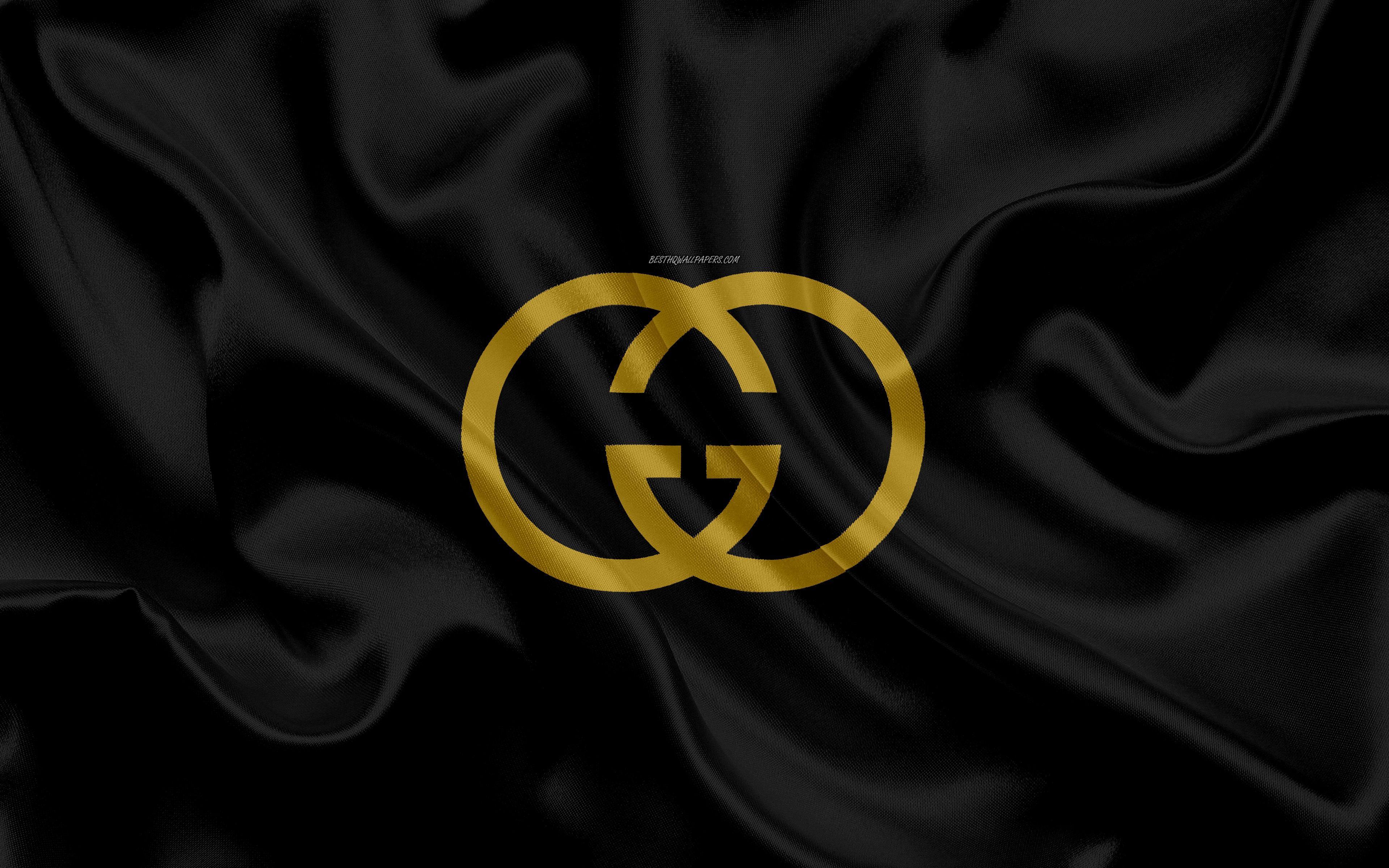 3840x2400 Gucci Black White and Gold Logo .