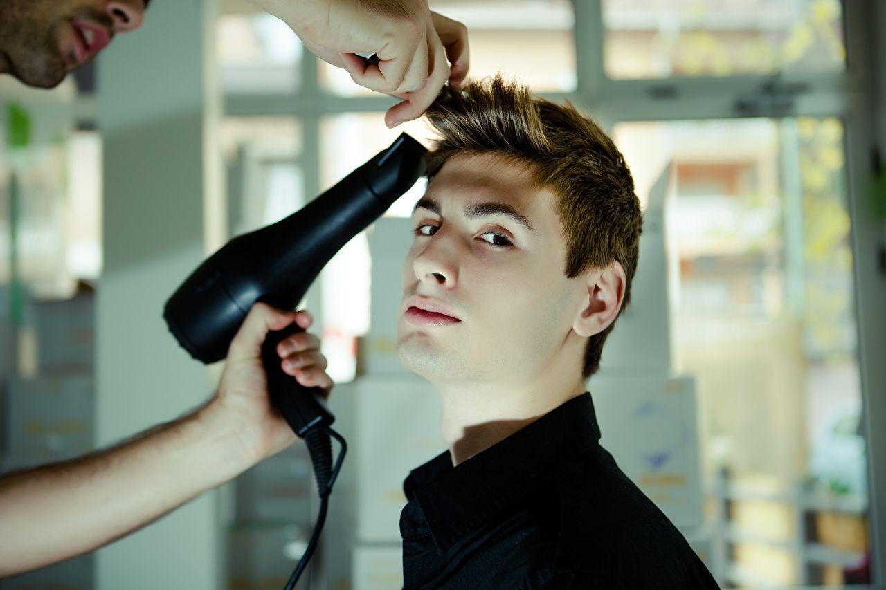 1280x853 Photos Men teenage guy Hair dryer hairstyles Glance