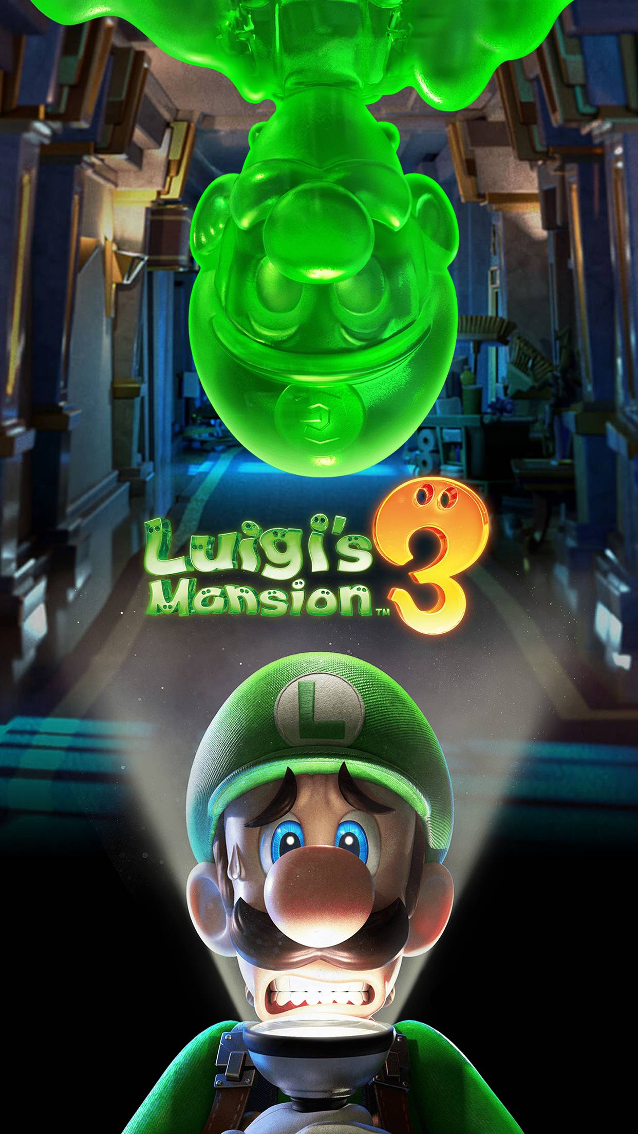1242x2208 Luigi's Mansion 3 Cover Art Wallpaper. Cat with Monocle