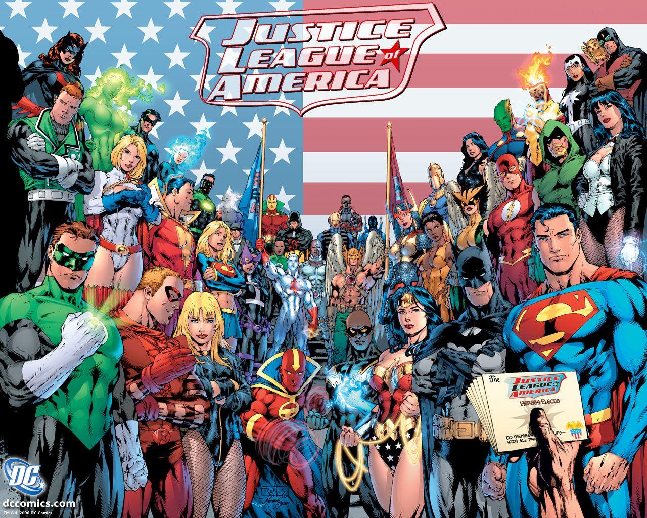 1280x1024 Krypton And Beyond: Wallpaper of The Week: The JLA of Yesteryear