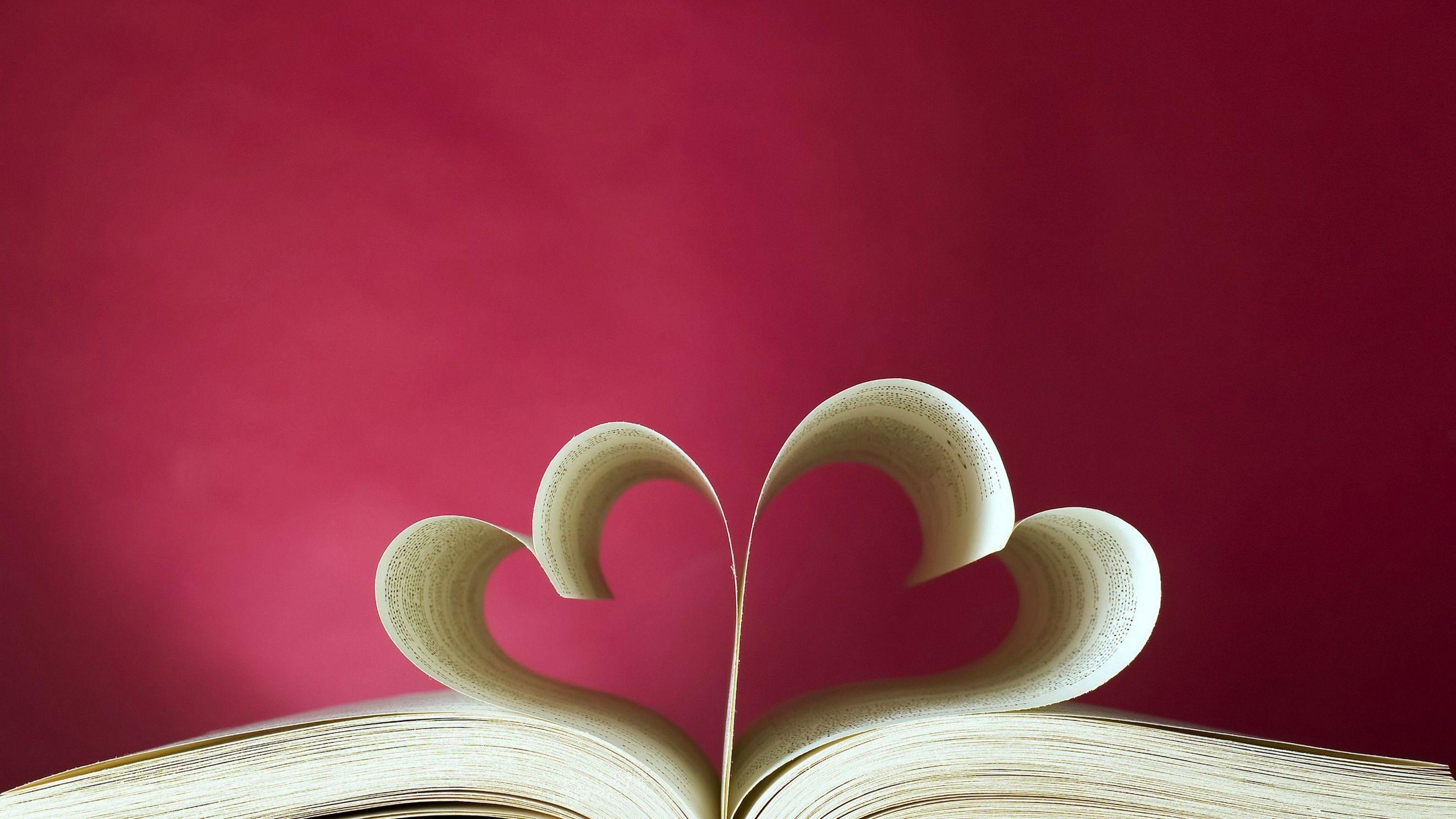 3840x2160 Book Page Heart 4K Wallpaper 3840X2160. Love wallpaper download, Love wallpaper, Wallpaper