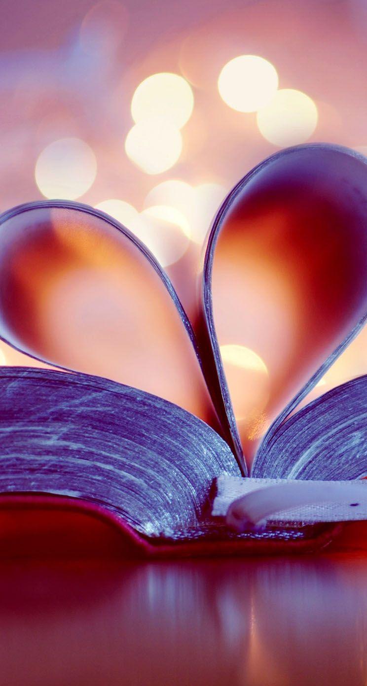 744x1392 The iPhone Wallpaper Love Heart Book