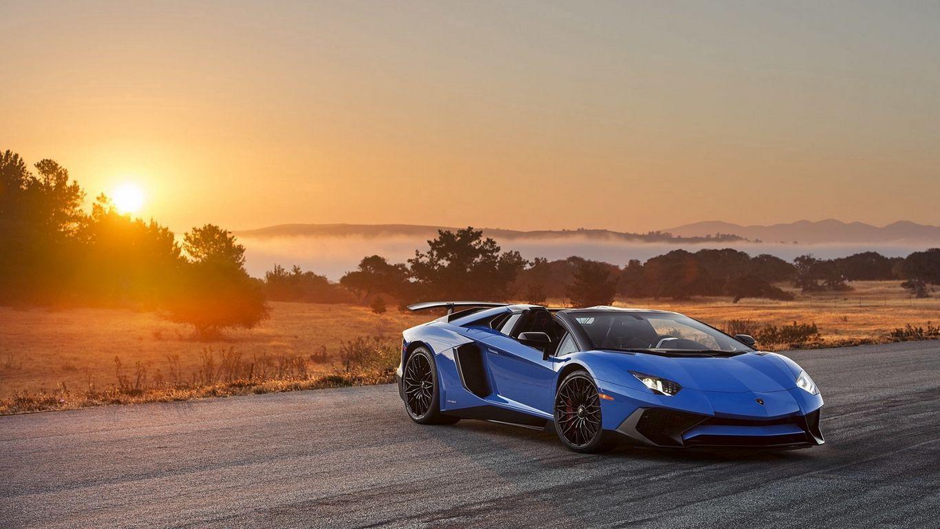 1366x768 Download wallpaper 1366x768 lamborghini, aventador, lp- side view tablet, laptop HD background