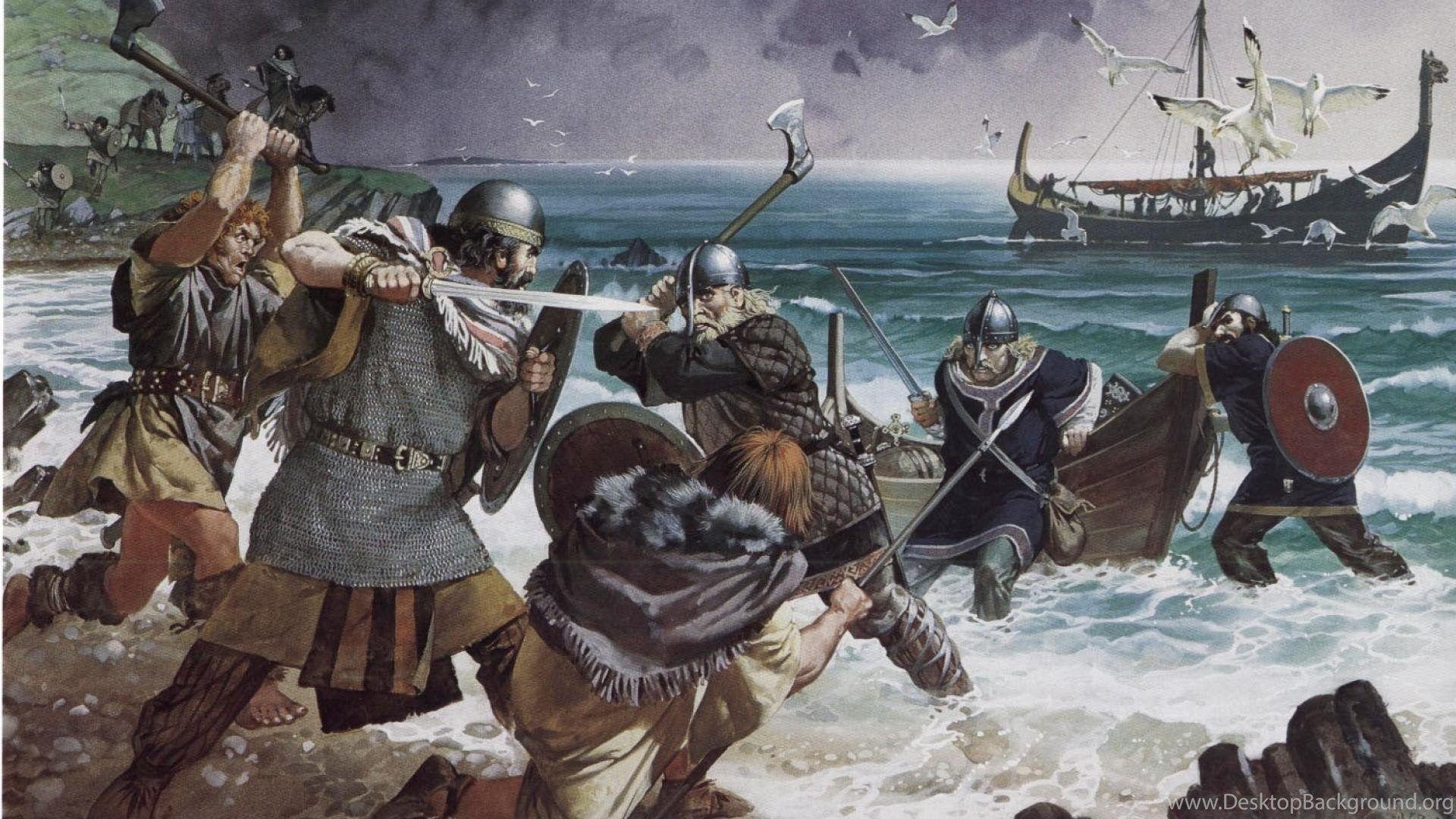1920x1080 Vikings Battles Artwork Historical Wallpaper Desktop Background