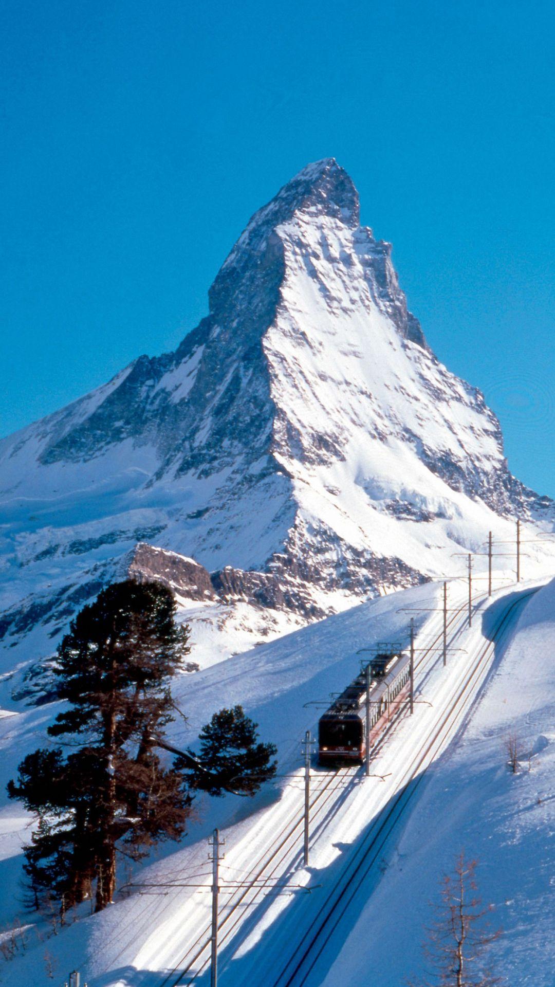 1080x1920 Train Mountains Wallpaper