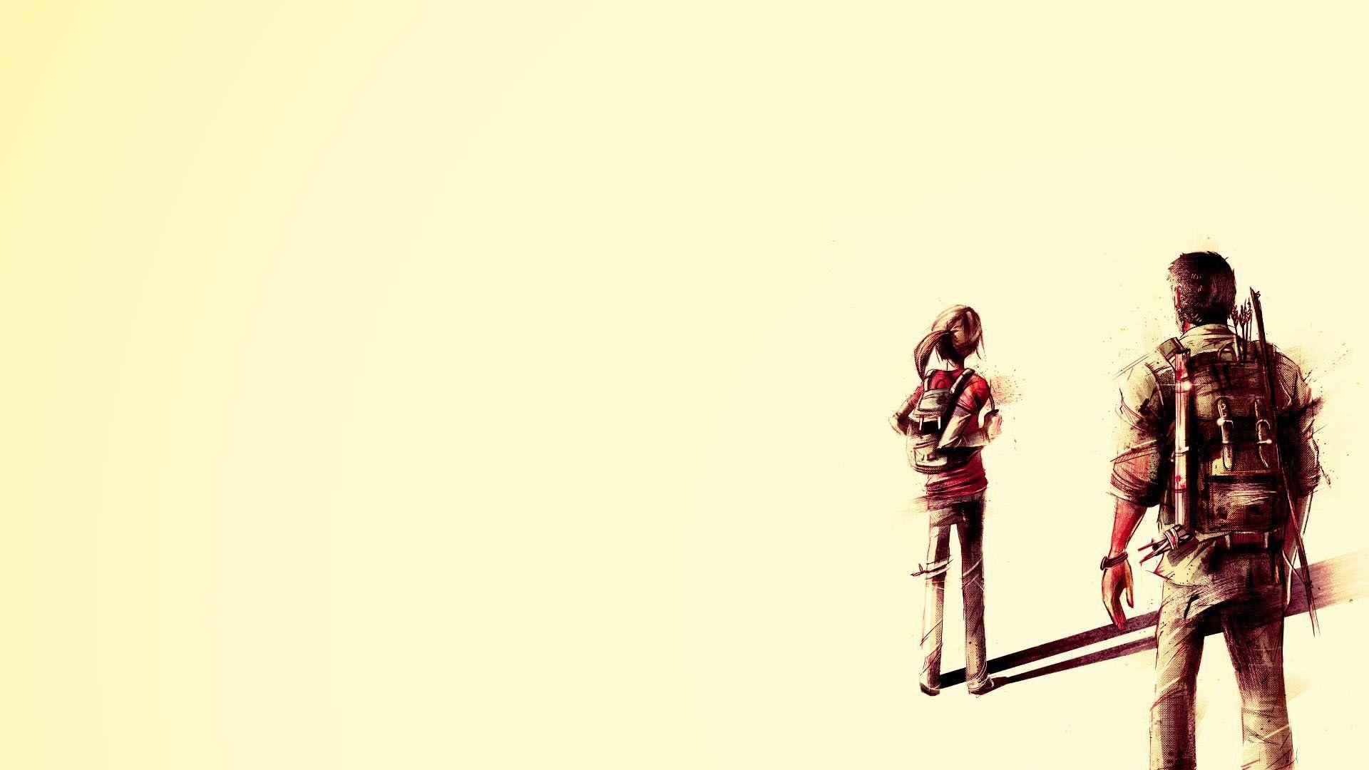 1920x1080 Ellie, Joel, The Last of Us, Simple background, Love, Minimalism, Video games Wallpaper HD / Desktop and Mobile Background