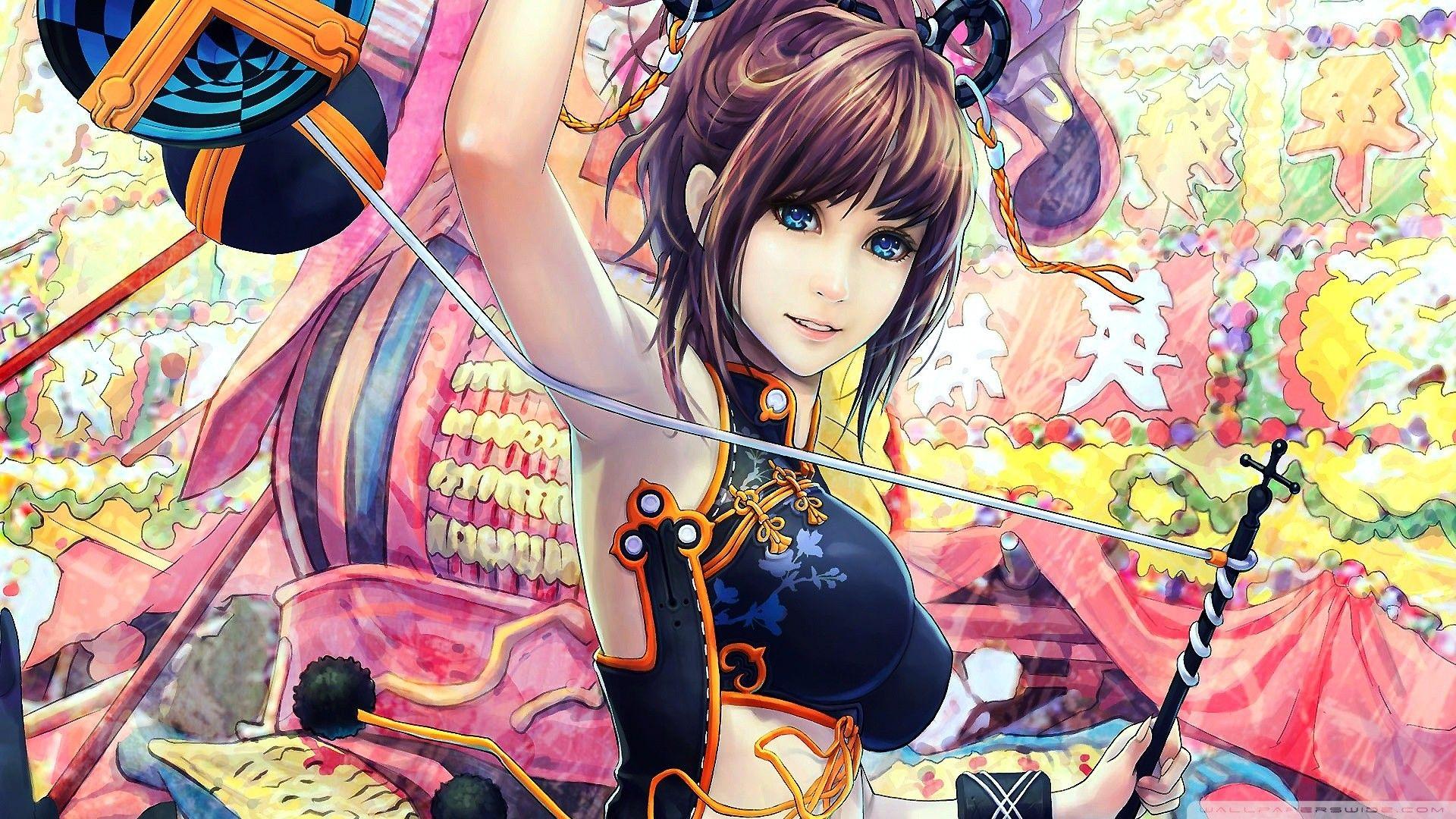 1920x1080 #anime girls, #colorful, #original characters, #anime, wallpaper