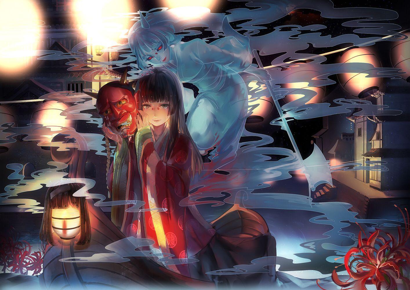 1414x1000 Vivid Colorful Anime Girl Wallpaperx1000