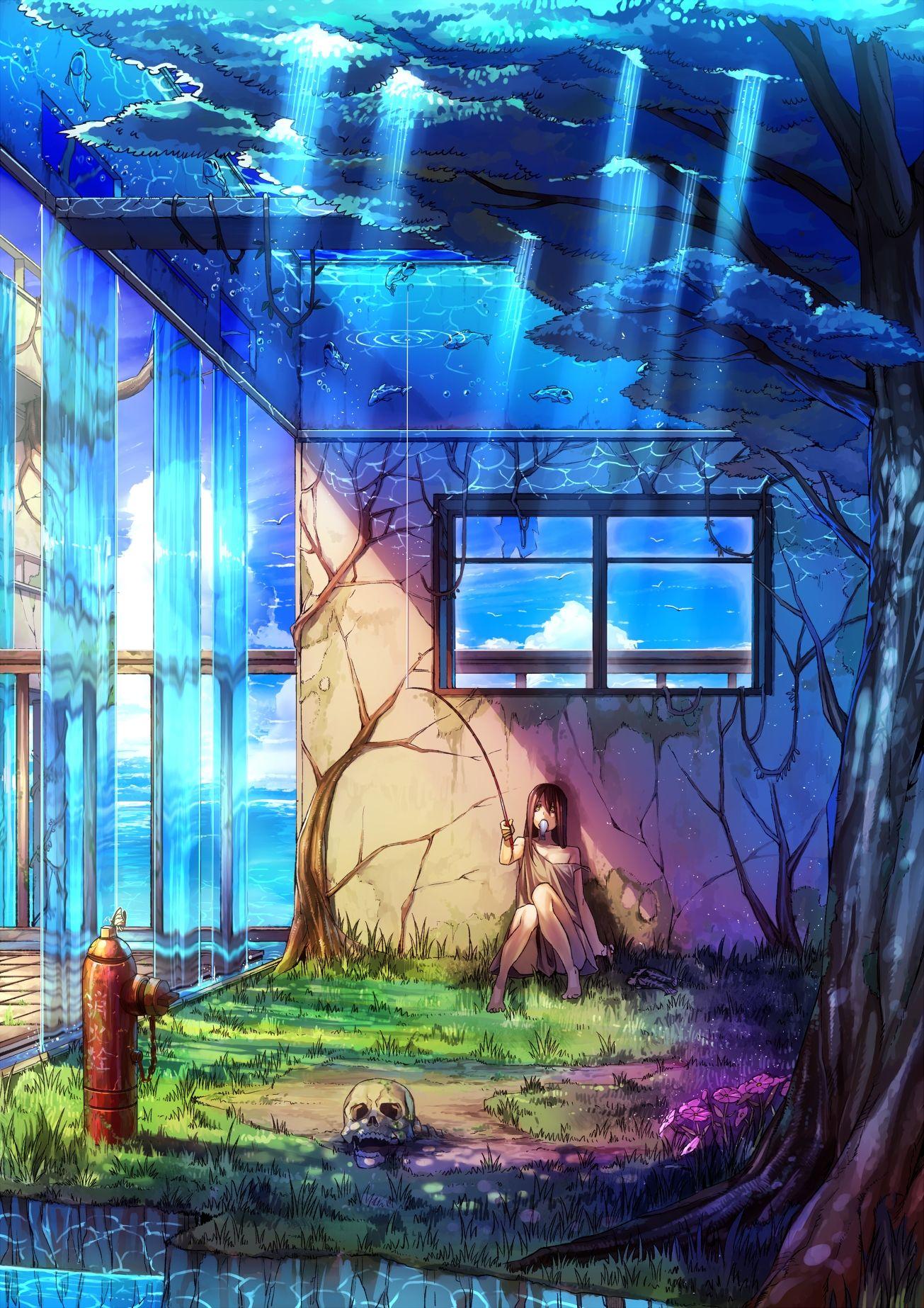 1305x1846 Nature Anime Wallpaper HD For Girls