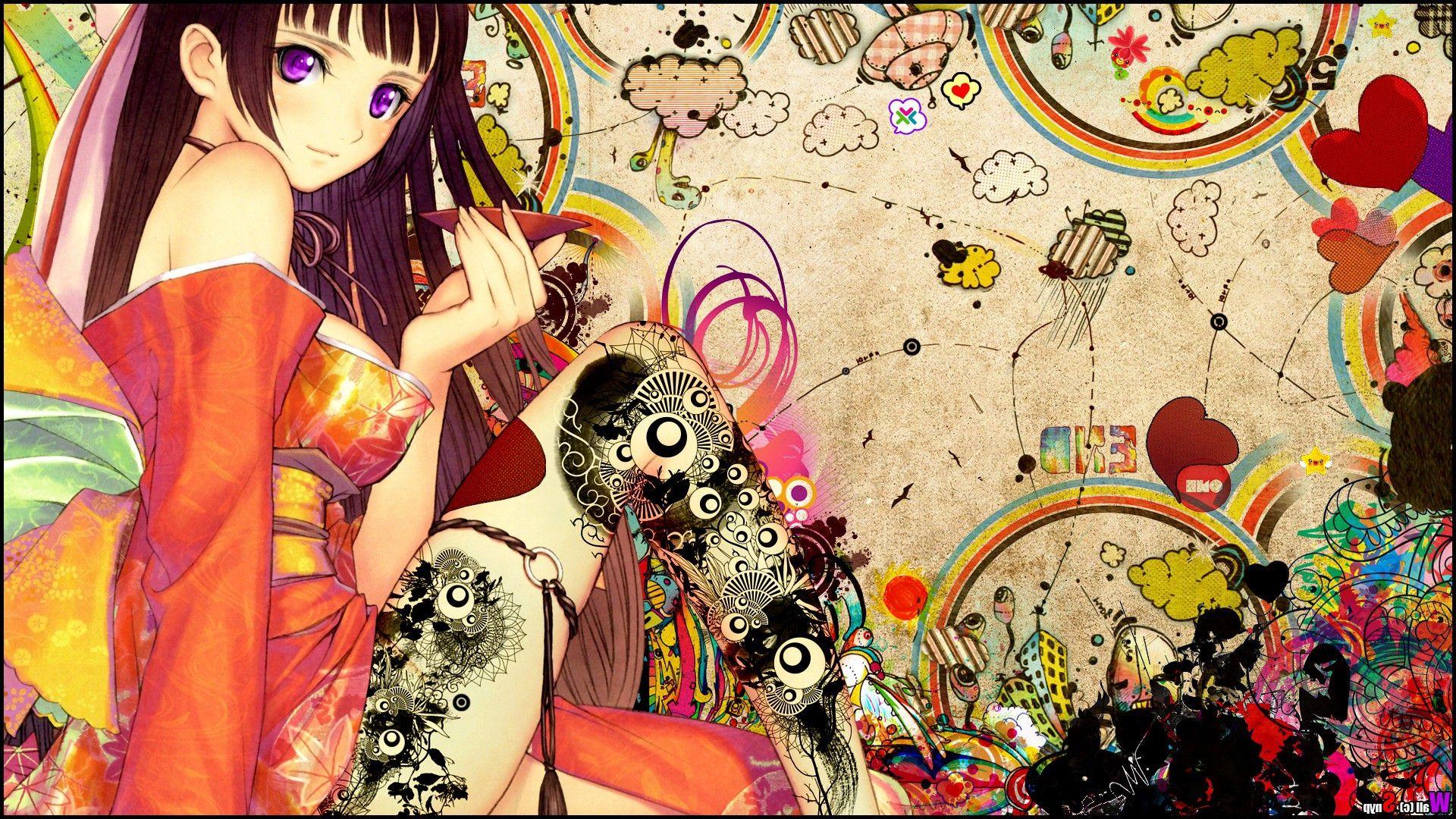 1920x1080 Colorful Anime Girl .