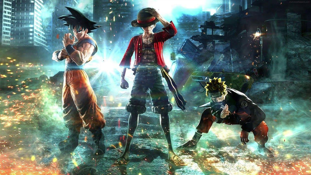 1280x720 Goku Luffy Naruto Engine Wallpaper