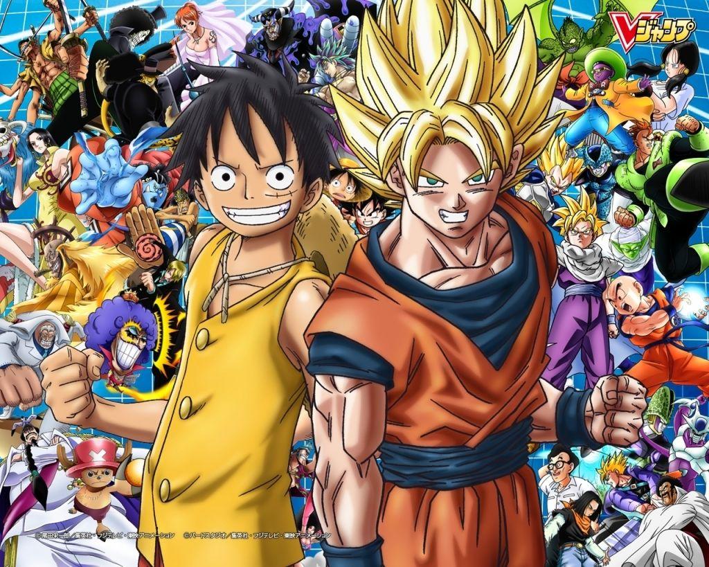 1024x819 Drqgon Bqll Naruto And One Piece Wall Paper Wallpaper