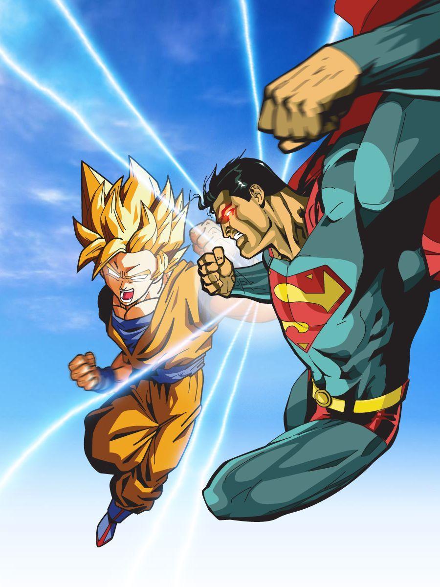 900x1200 Goku Vs Superman Wallpaper
