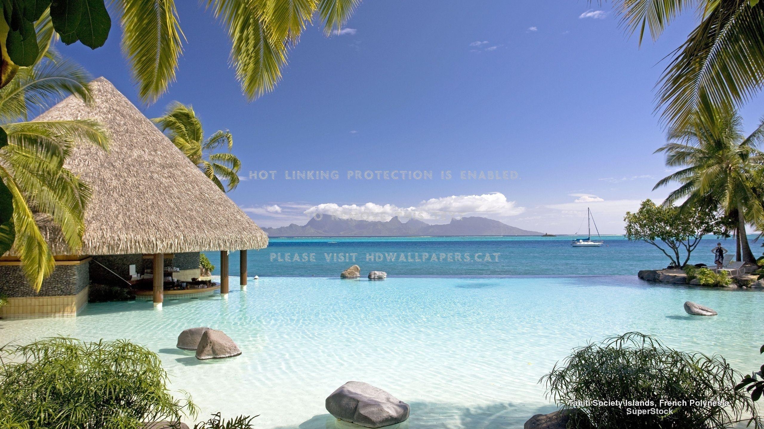 2560x1440 beautiful island beach in tahiti popular