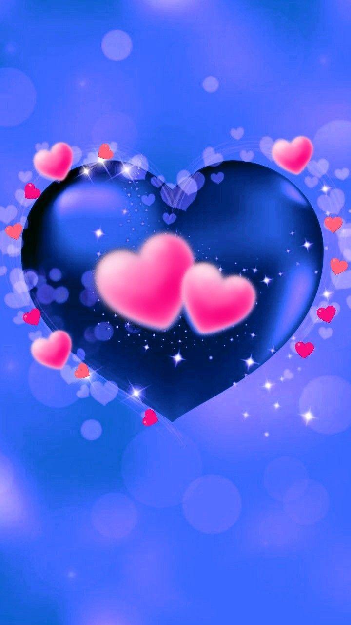 720x1280 BLUE. Heart wallpaper, Heart iphone wallpaper, Love animation wallpaper