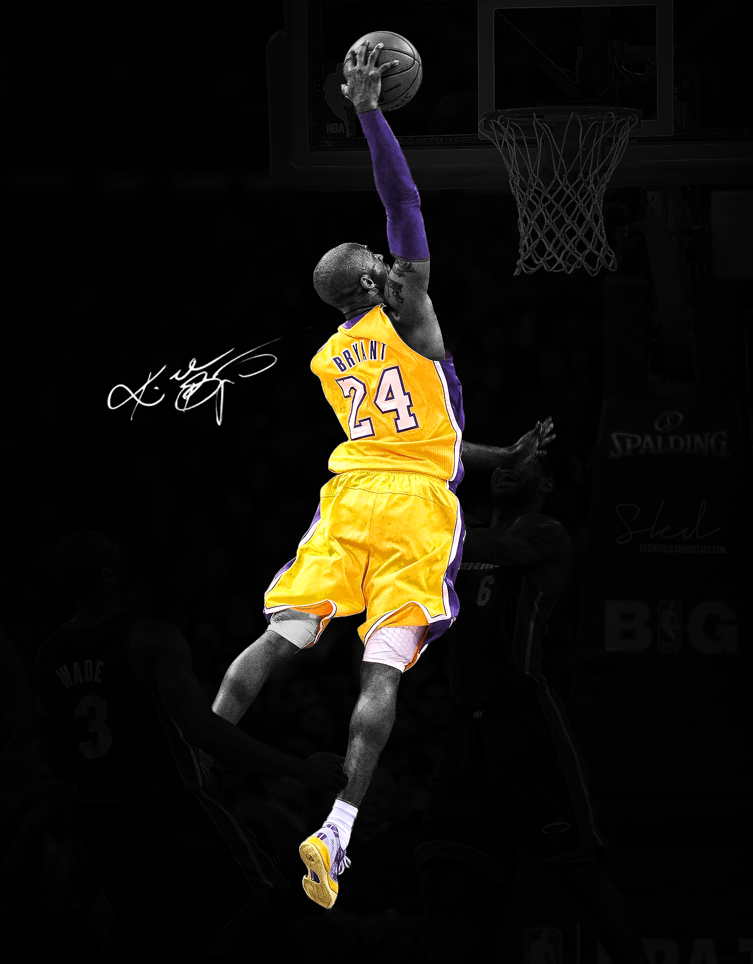 Kobe Bryant Wallpaper 4K NBA Lakers Blue background 11733