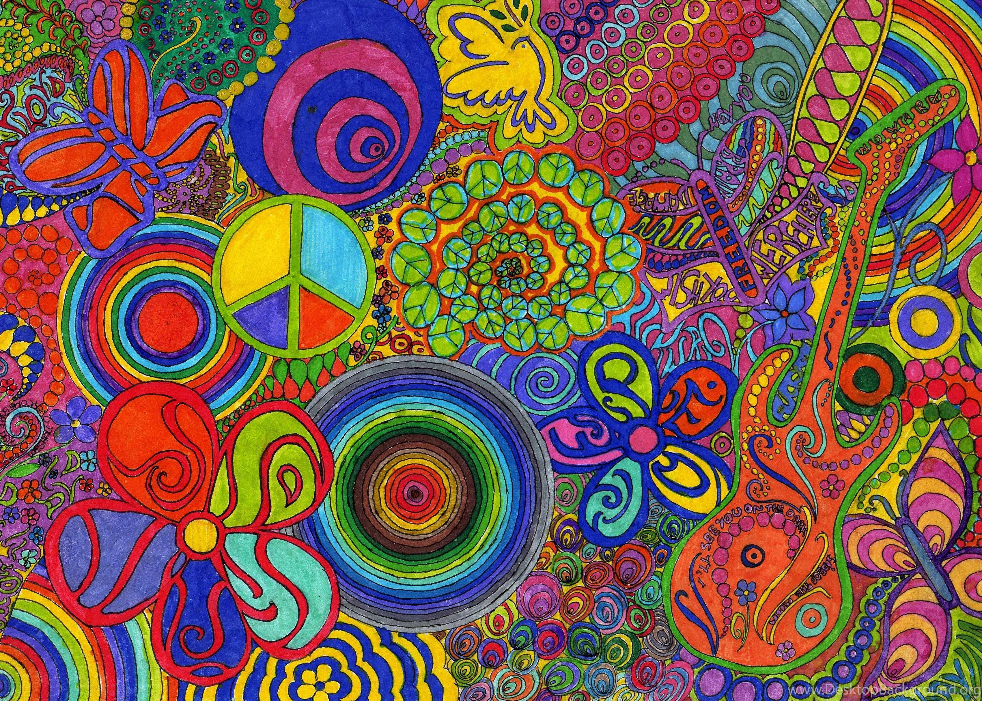 3402x2429 Psychedelic Flower Art .