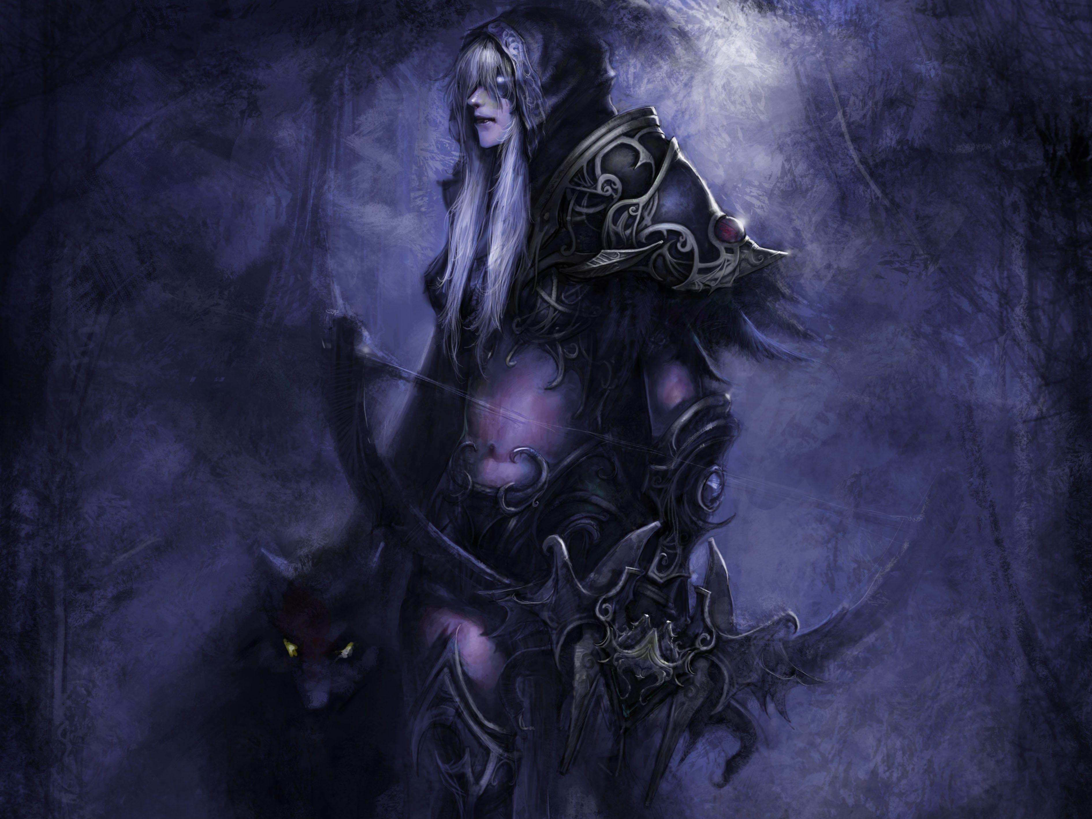 3782x2837 Dark Elf Archer Warcraft