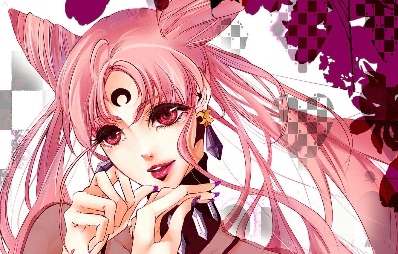 1332x850 Wallpaper girl, decoration, smile, earrings, red eyes, tails, Bishoujo Senshi Sailor Moon, Black Lady, Chibiusa image for desktop, section сёдзё